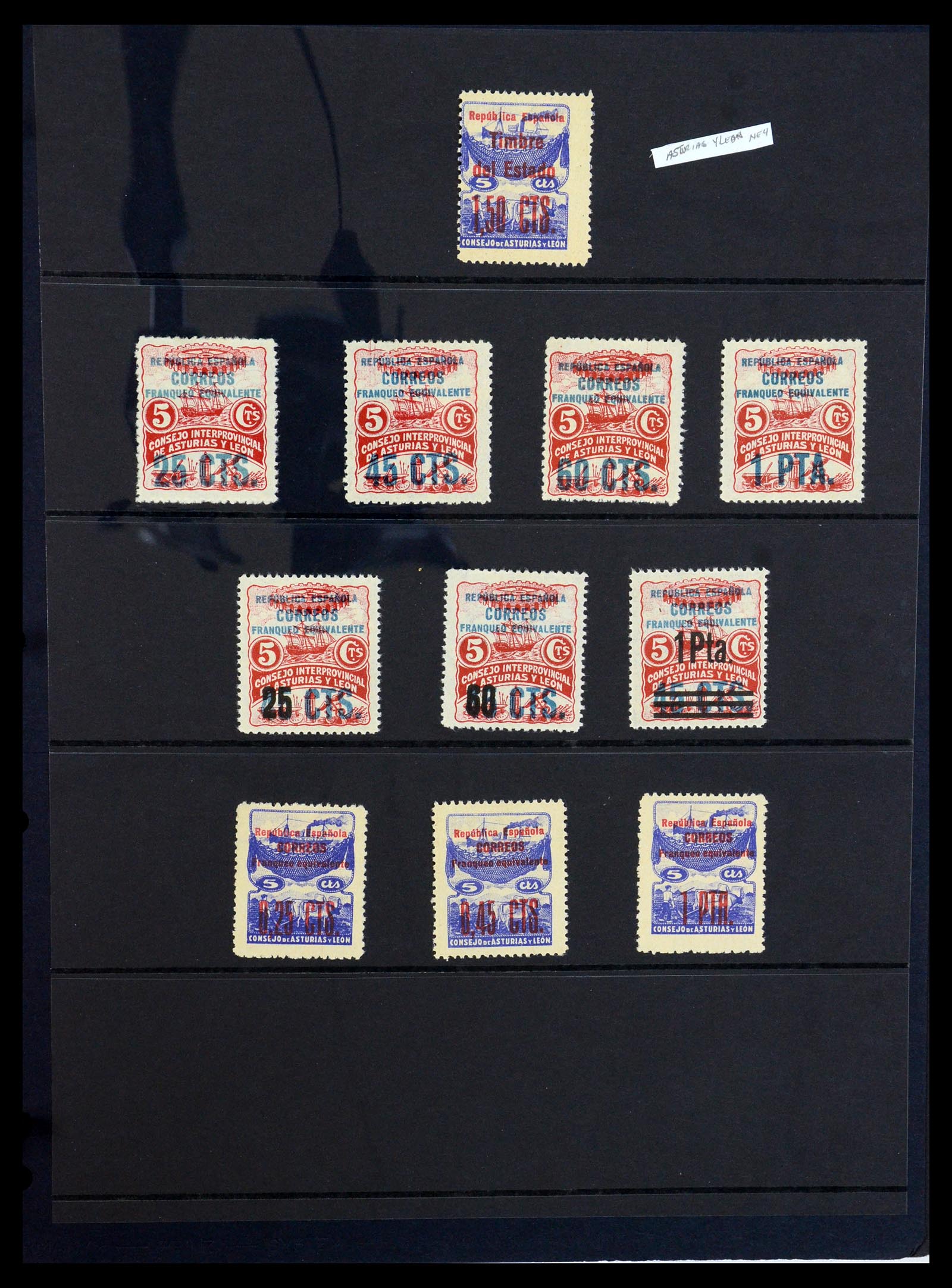 36298 014 - Postzegelverzameling 36298 Spanje lokaal en burgeroorlog 1931-1938.