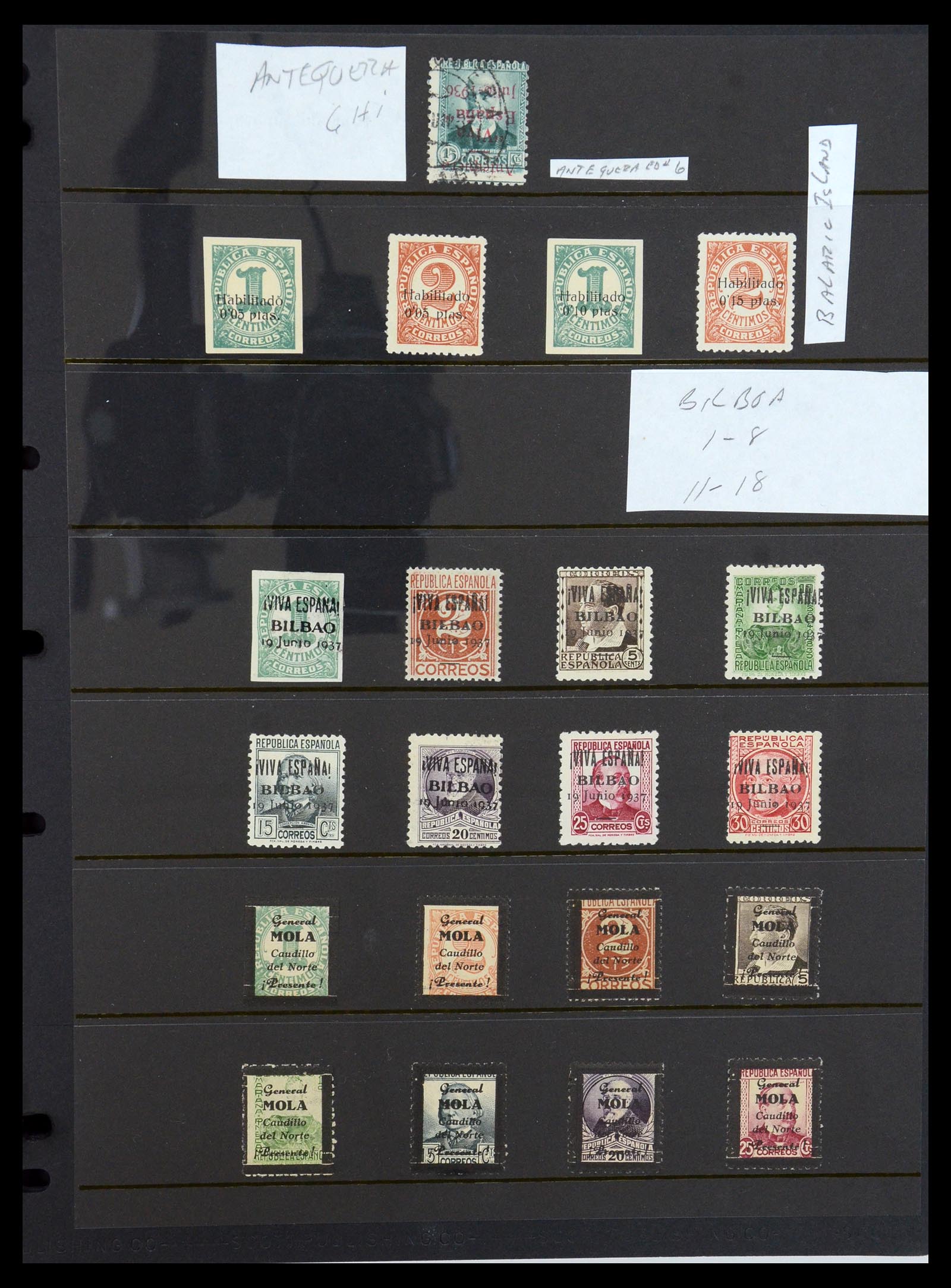 36298 015 - Postzegelverzameling 36298 Spanje lokaal en burgeroorlog 1931-1938.