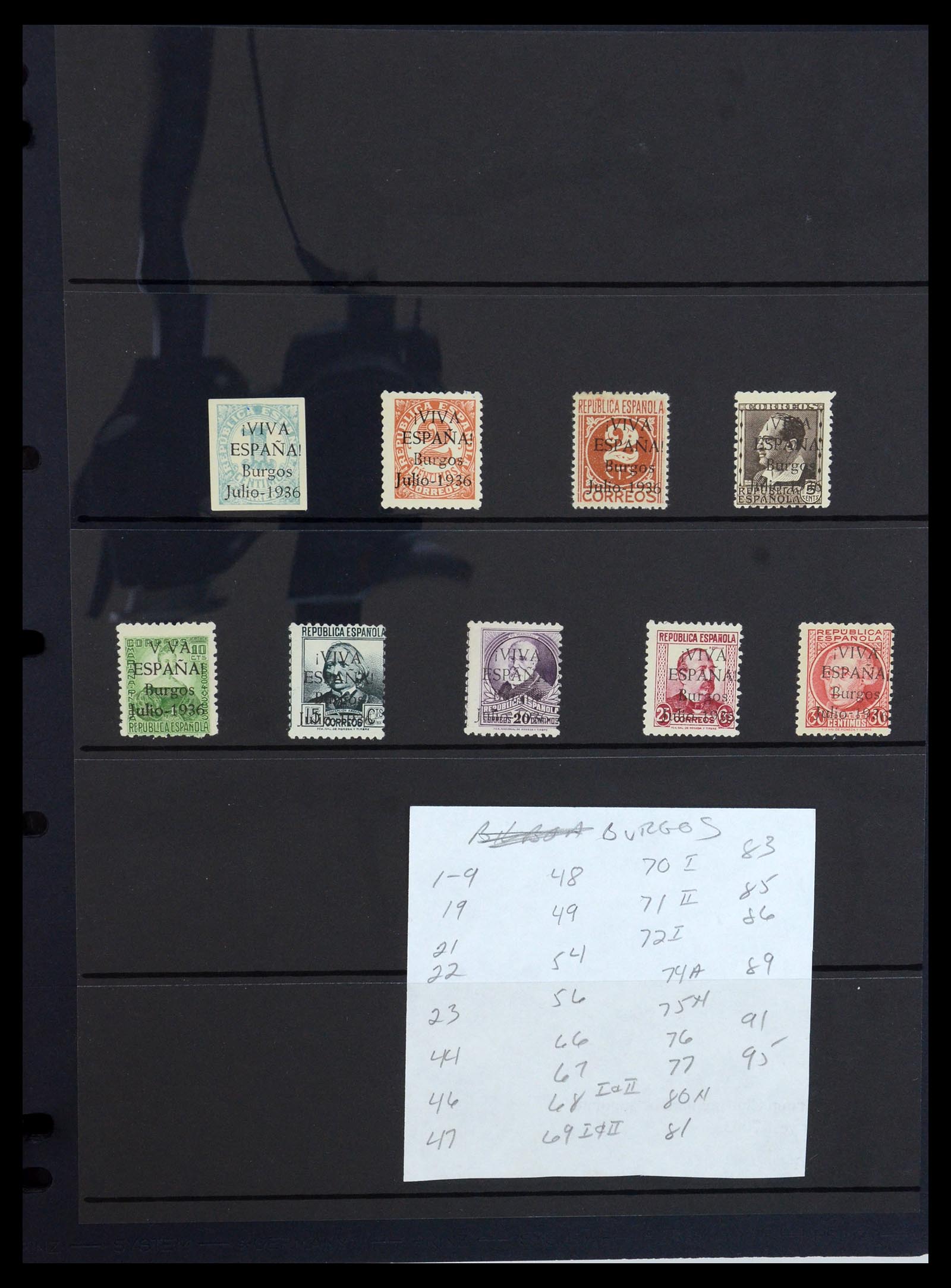 36298 016 - Postzegelverzameling 36298 Spanje lokaal en burgeroorlog 1931-1938.