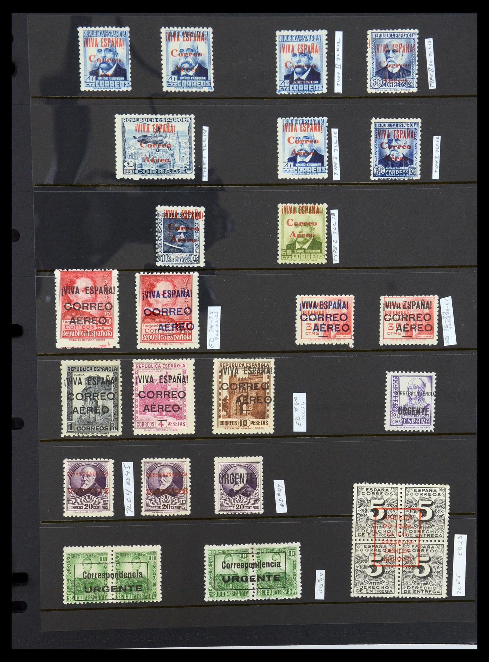 36298 018 - Postzegelverzameling 36298 Spanje lokaal en burgeroorlog 1931-1938.