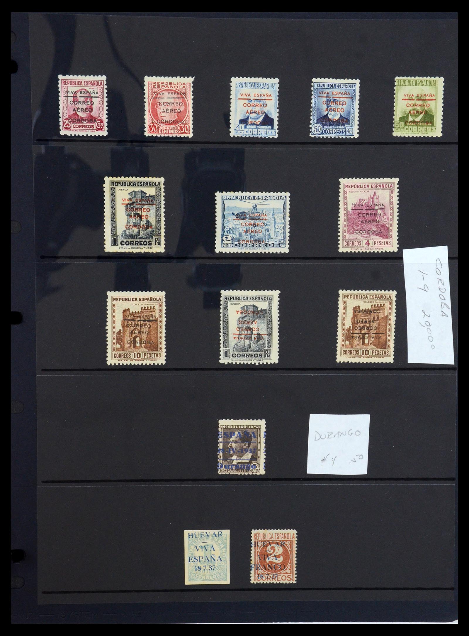 36298 023 - Postzegelverzameling 36298 Spanje lokaal en burgeroorlog 1931-1938.