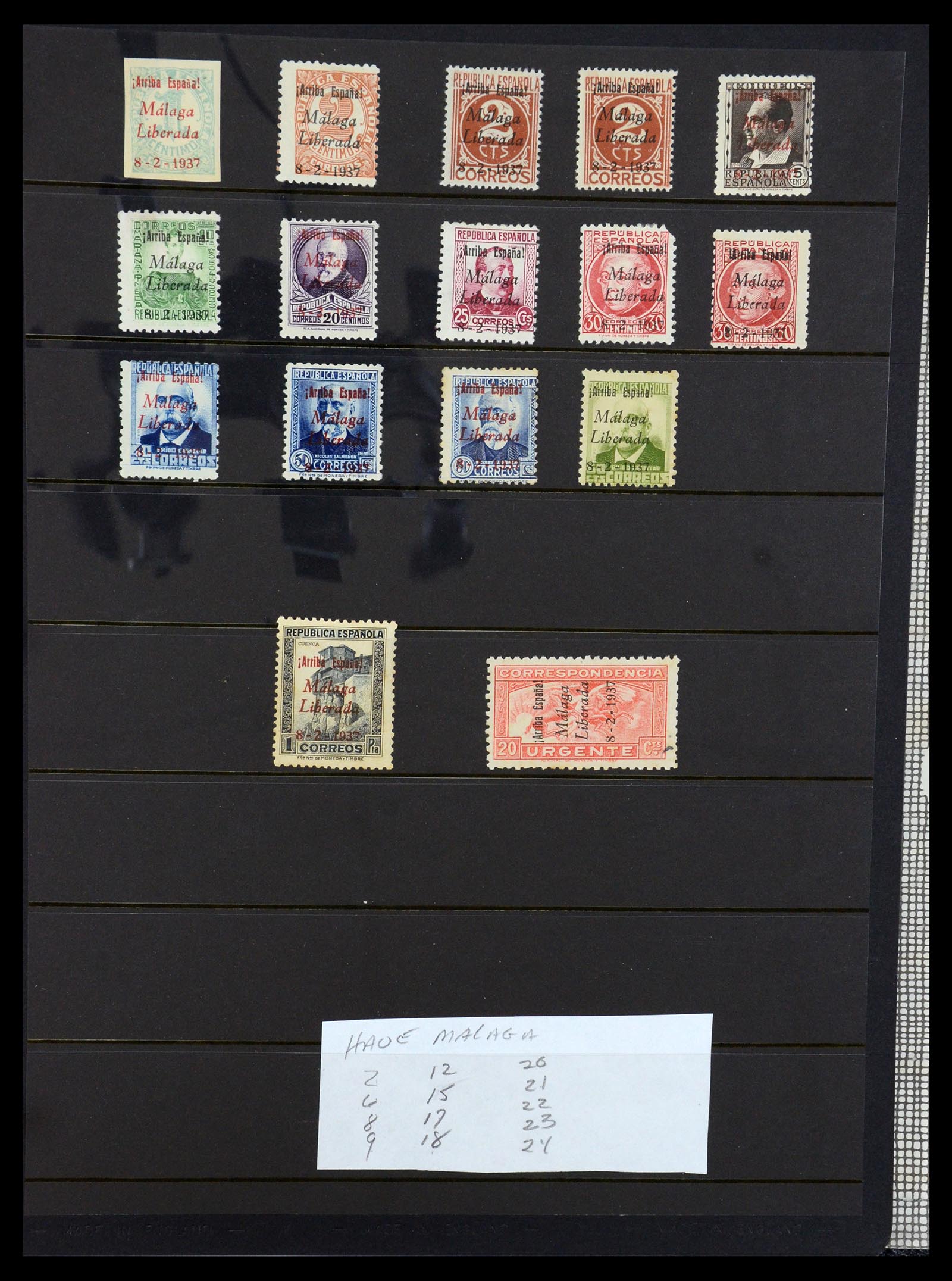 36298 026 - Postzegelverzameling 36298 Spanje lokaal en burgeroorlog 1931-1938.