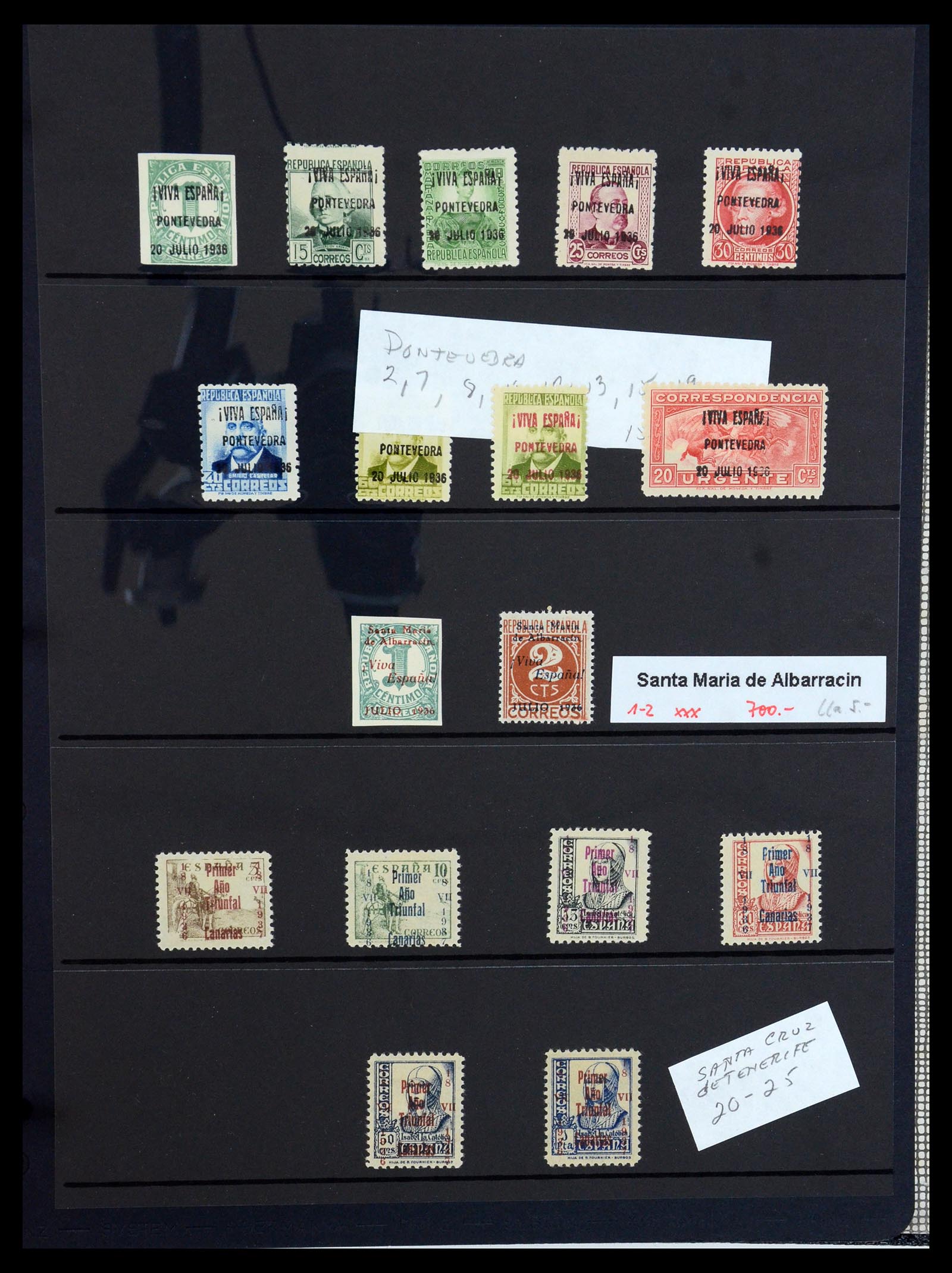 36298 028 - Postzegelverzameling 36298 Spanje lokaal en burgeroorlog 1931-1938.