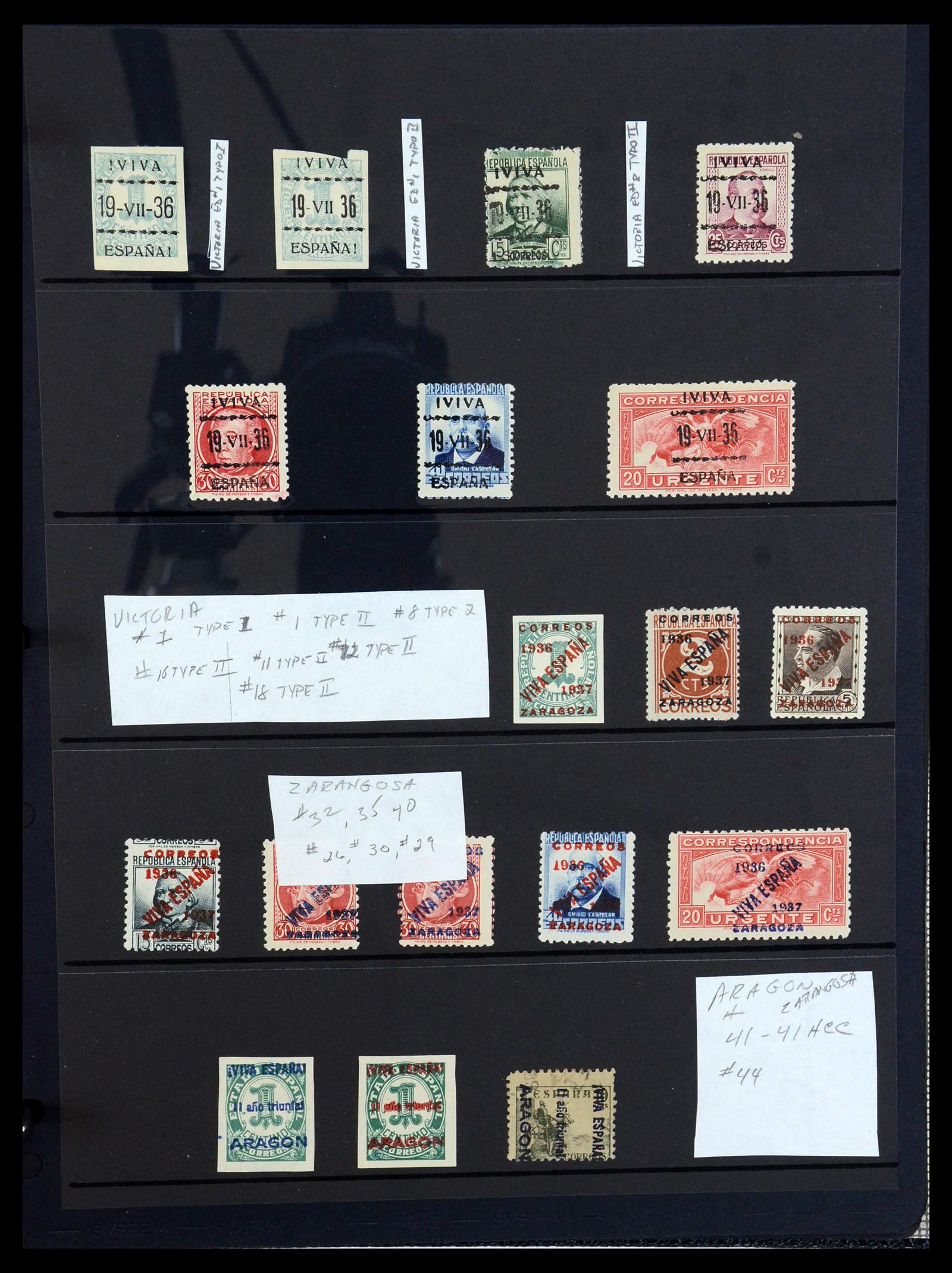 36298 031 - Postzegelverzameling 36298 Spanje lokaal en burgeroorlog 1931-1938.