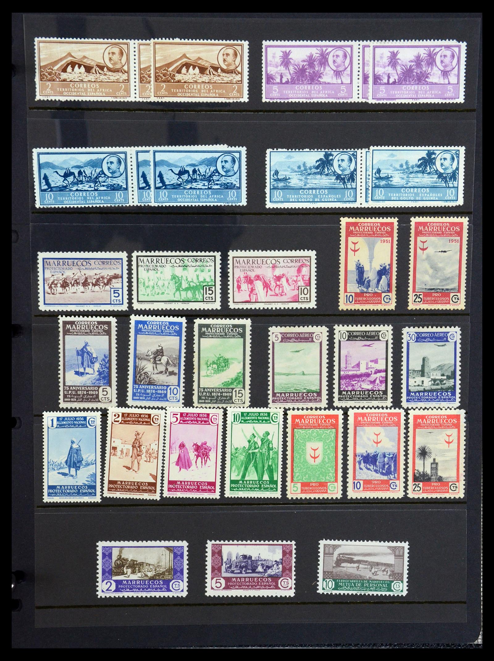36298 034 - Postzegelverzameling 36298 Spanje lokaal en burgeroorlog 1931-1938.