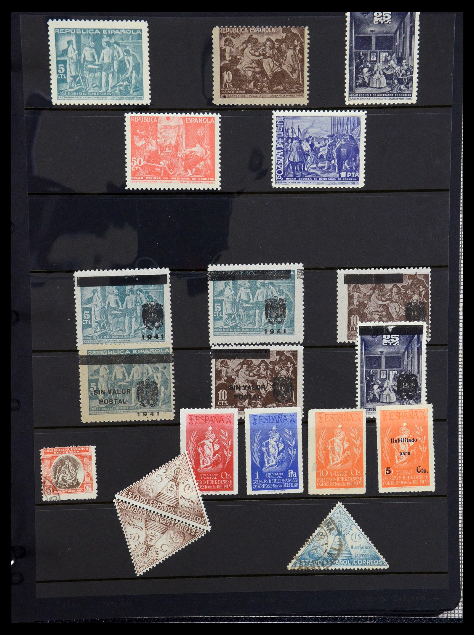 36298 044 - Postzegelverzameling 36298 Spanje lokaal en burgeroorlog 1931-1938.