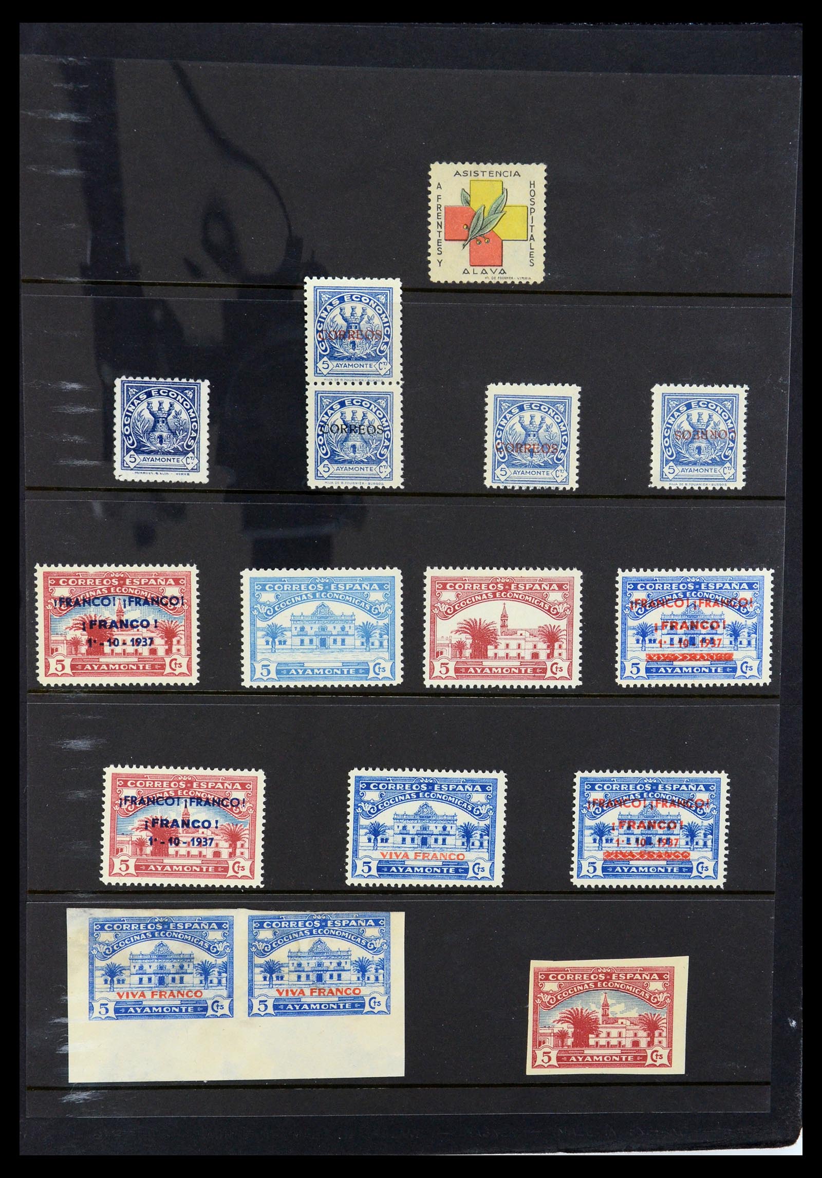 36298 048 - Postzegelverzameling 36298 Spanje lokaal en burgeroorlog 1931-1938.