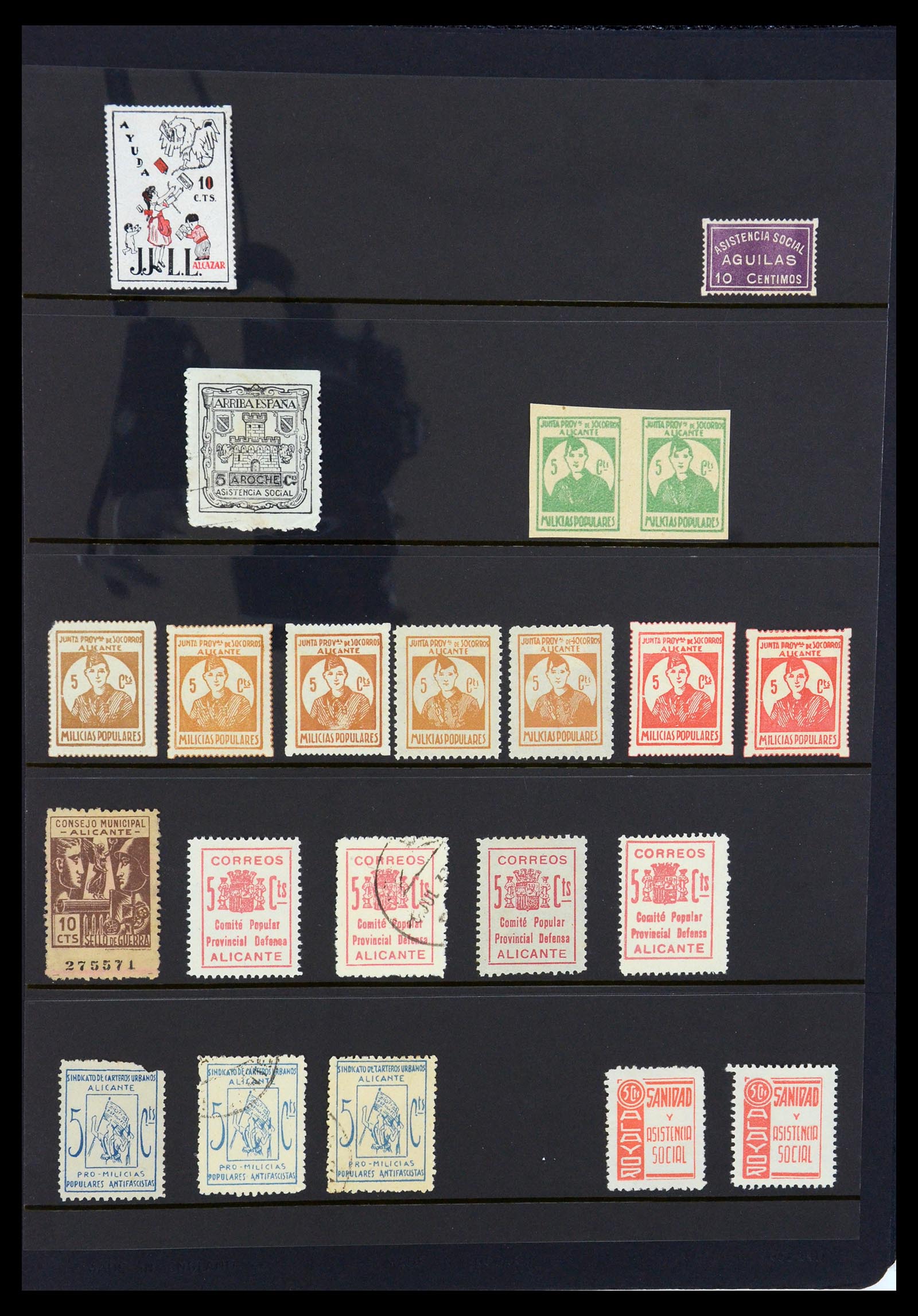 36298 050 - Postzegelverzameling 36298 Spanje lokaal en burgeroorlog 1931-1938.
