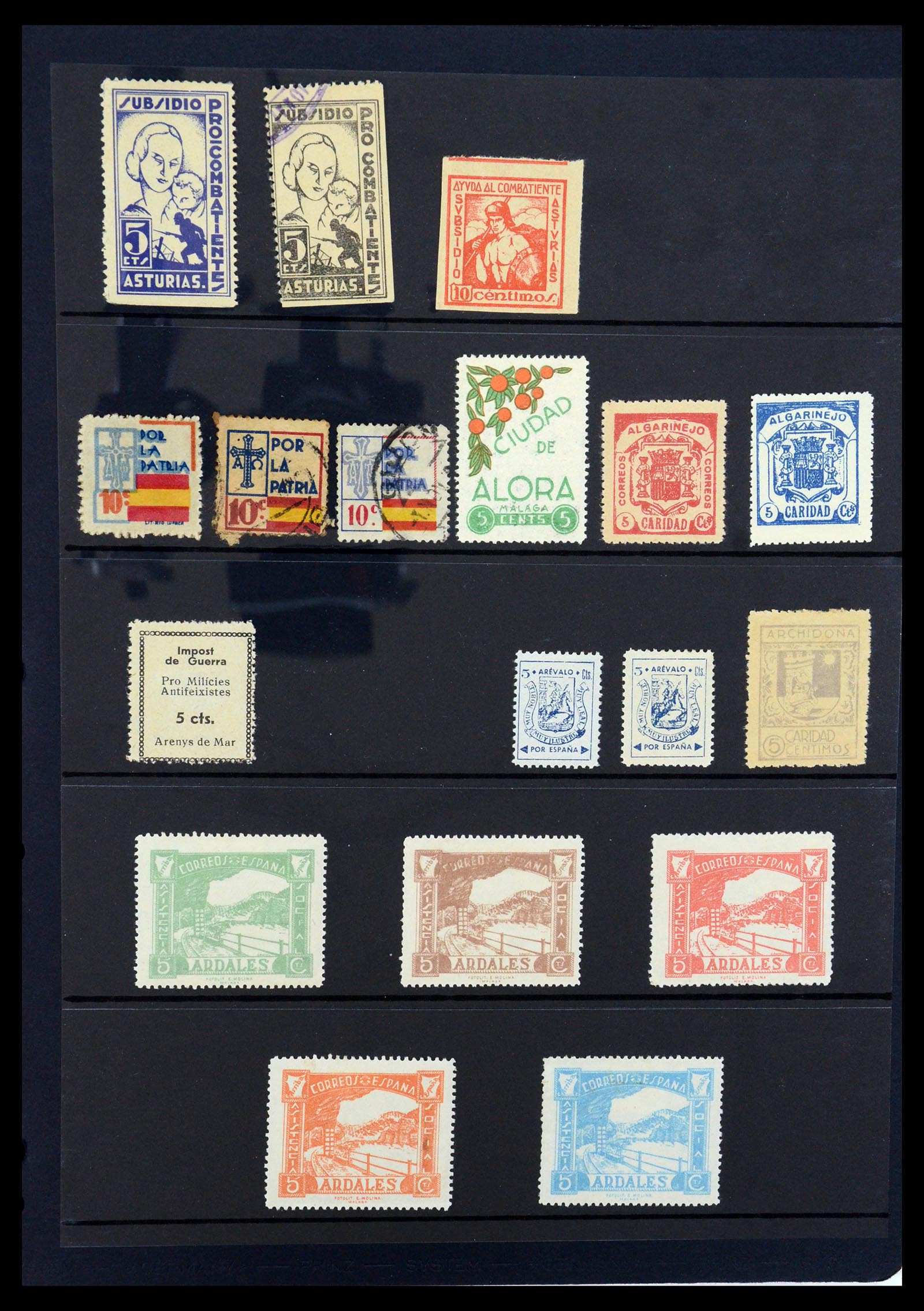 36298 055 - Postzegelverzameling 36298 Spanje lokaal en burgeroorlog 1931-1938.