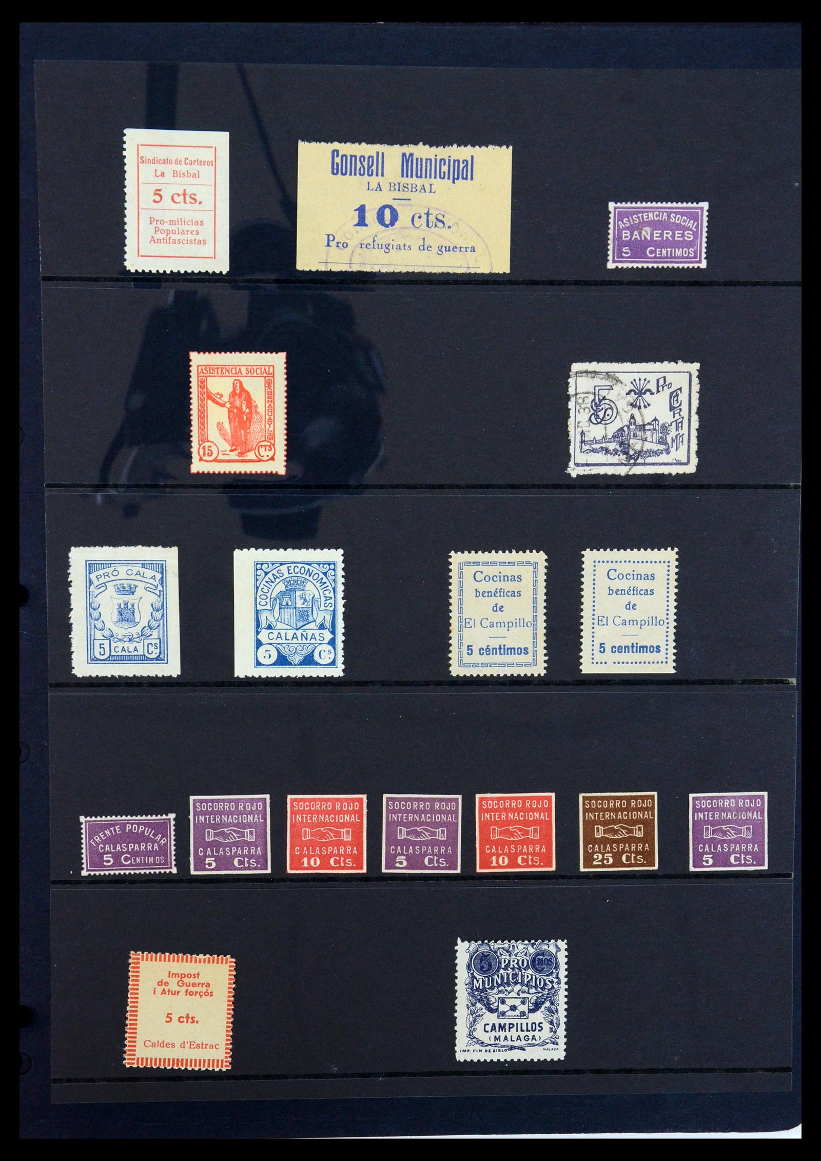 36298 064 - Postzegelverzameling 36298 Spanje lokaal en burgeroorlog 1931-1938.