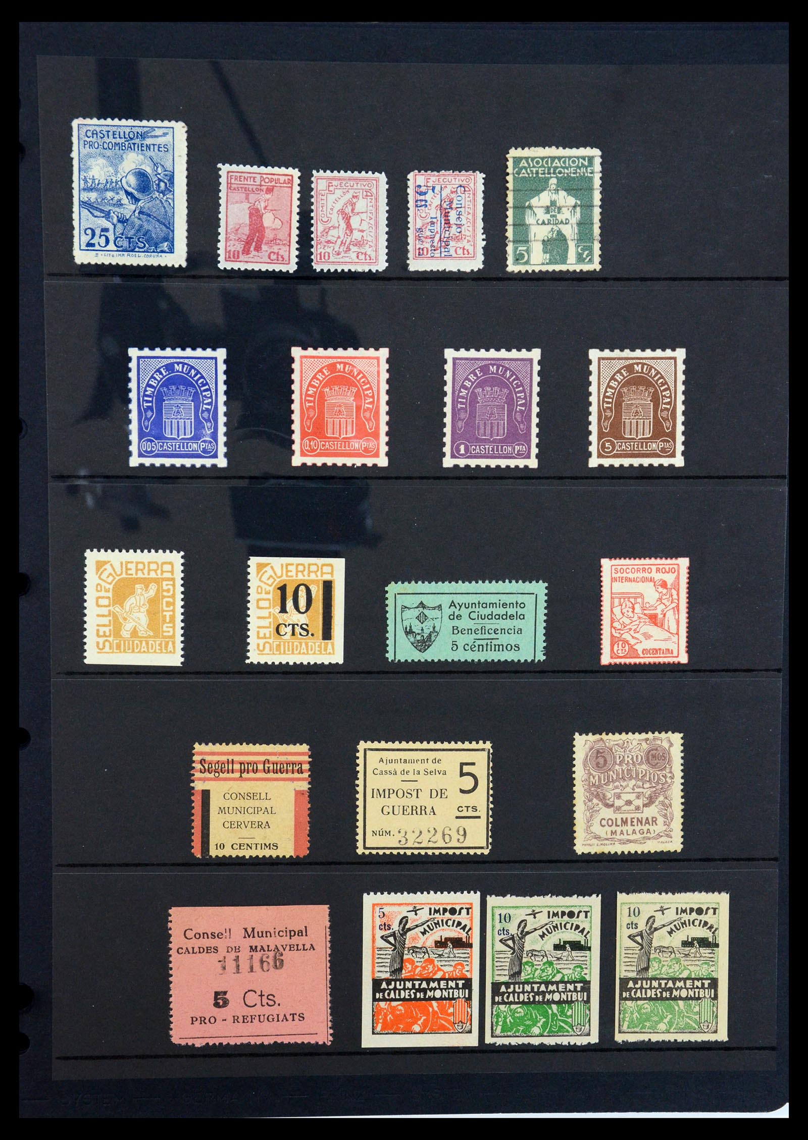 36298 066 - Postzegelverzameling 36298 Spanje lokaal en burgeroorlog 1931-1938.