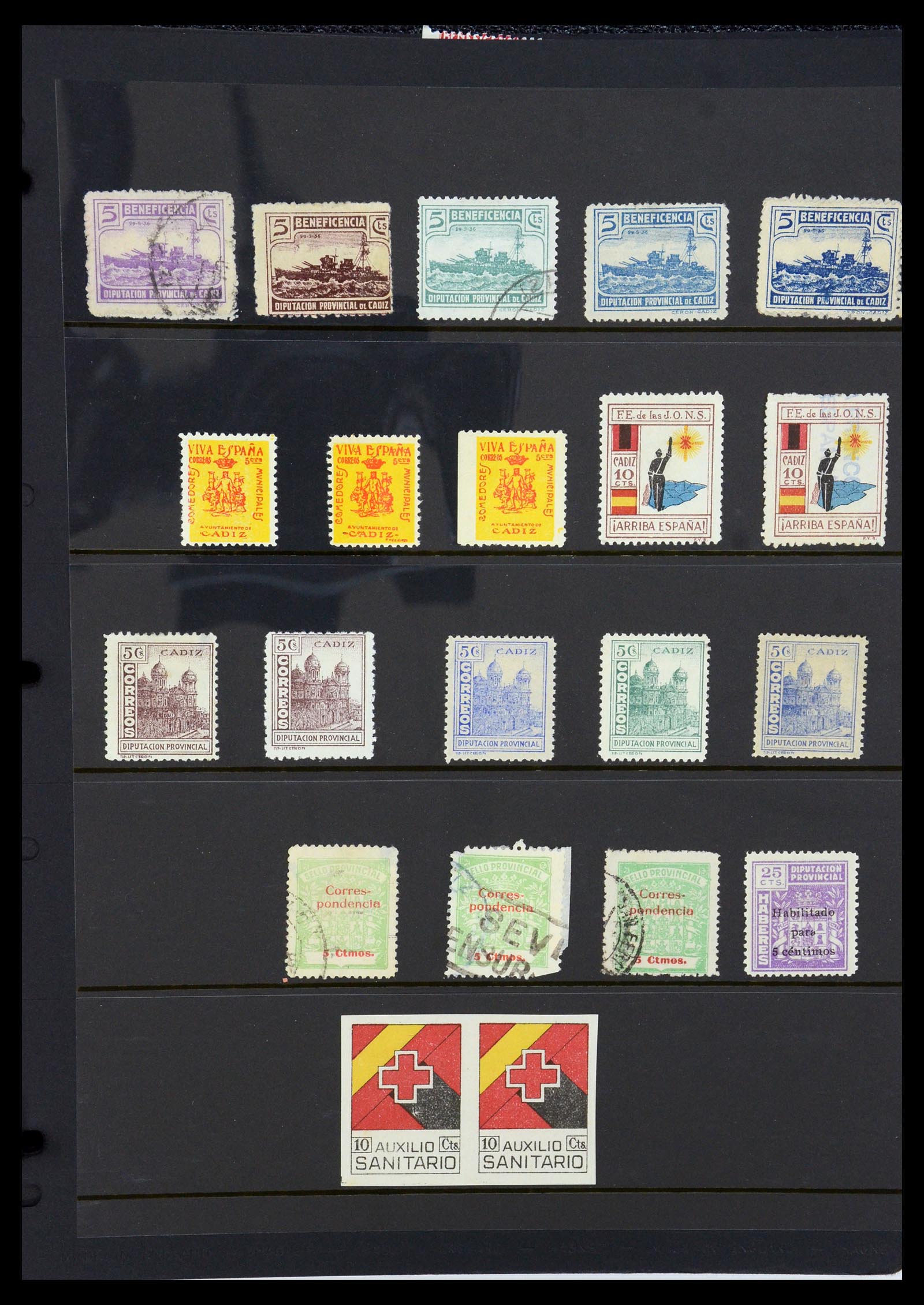 36298 076 - Postzegelverzameling 36298 Spanje lokaal en burgeroorlog 1931-1938.