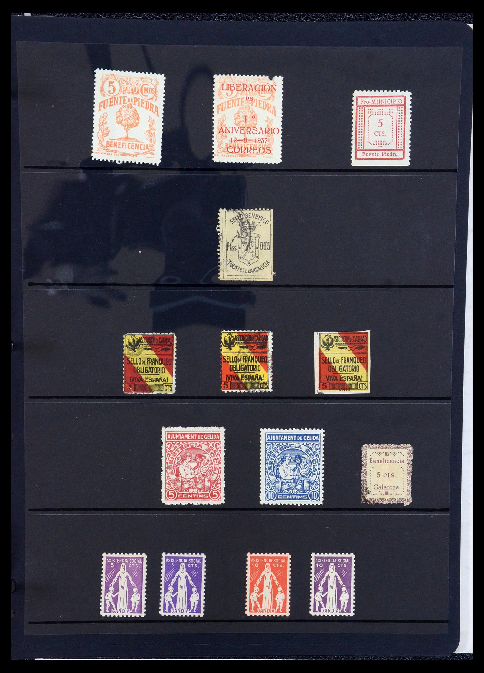 36298 097 - Postzegelverzameling 36298 Spanje lokaal en burgeroorlog 1931-1938.