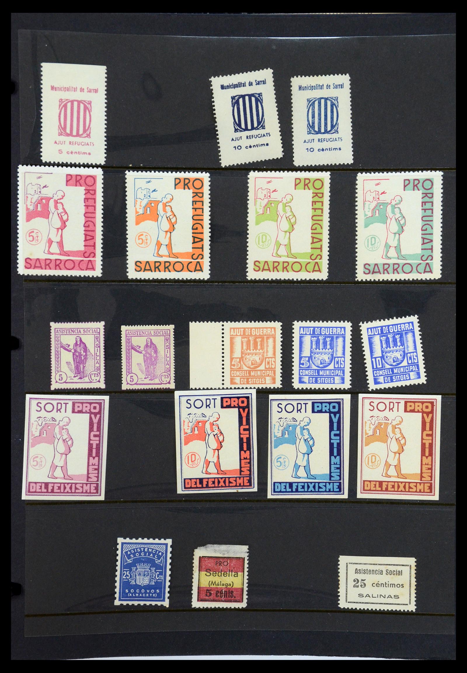 36298 154 - Stamp collection 36298 Spain local and civil war 1931-1938.