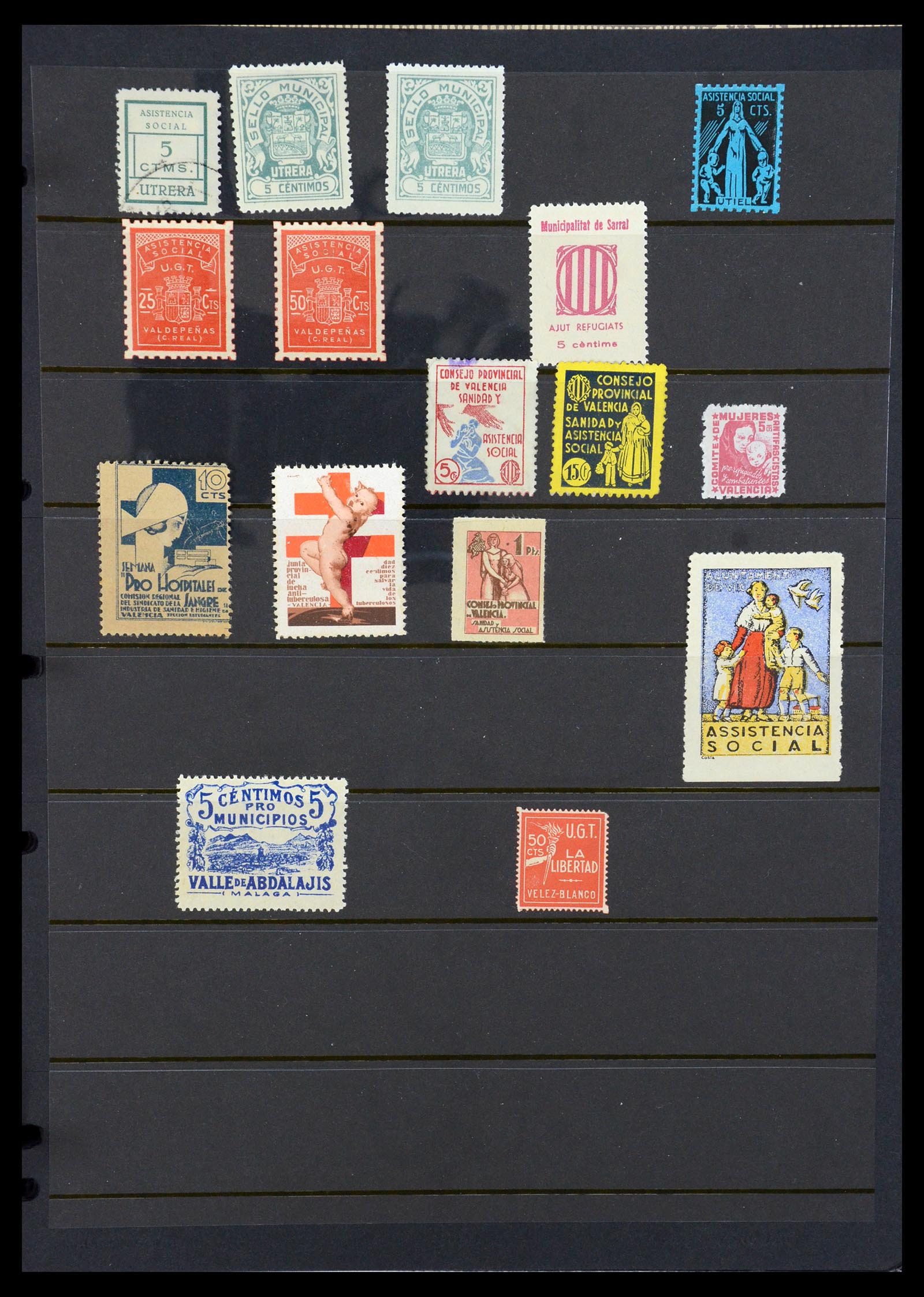36298 173 - Stamp collection 36298 Spain local and civil war 1931-1938.