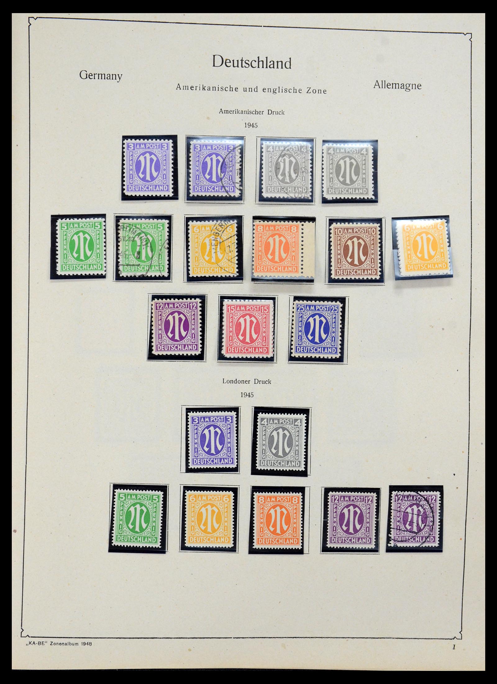 36303 001 - Postzegelverzameling 36303 Duitse Zones en lokaal 1945-1948.