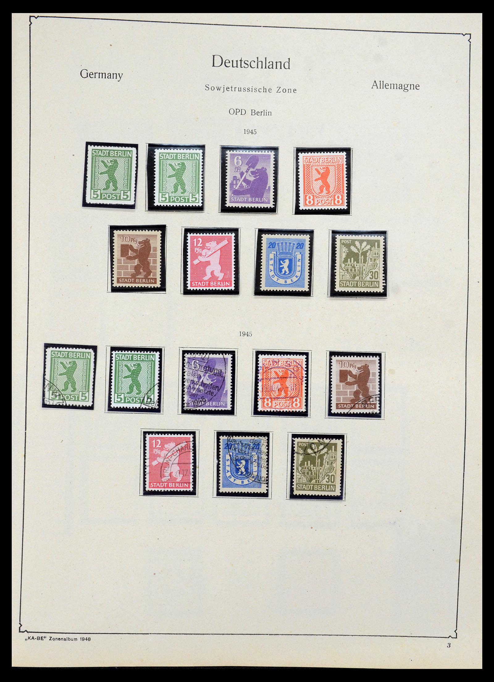 36303 003 - Postzegelverzameling 36303 Duitse Zones en lokaal 1945-1948.