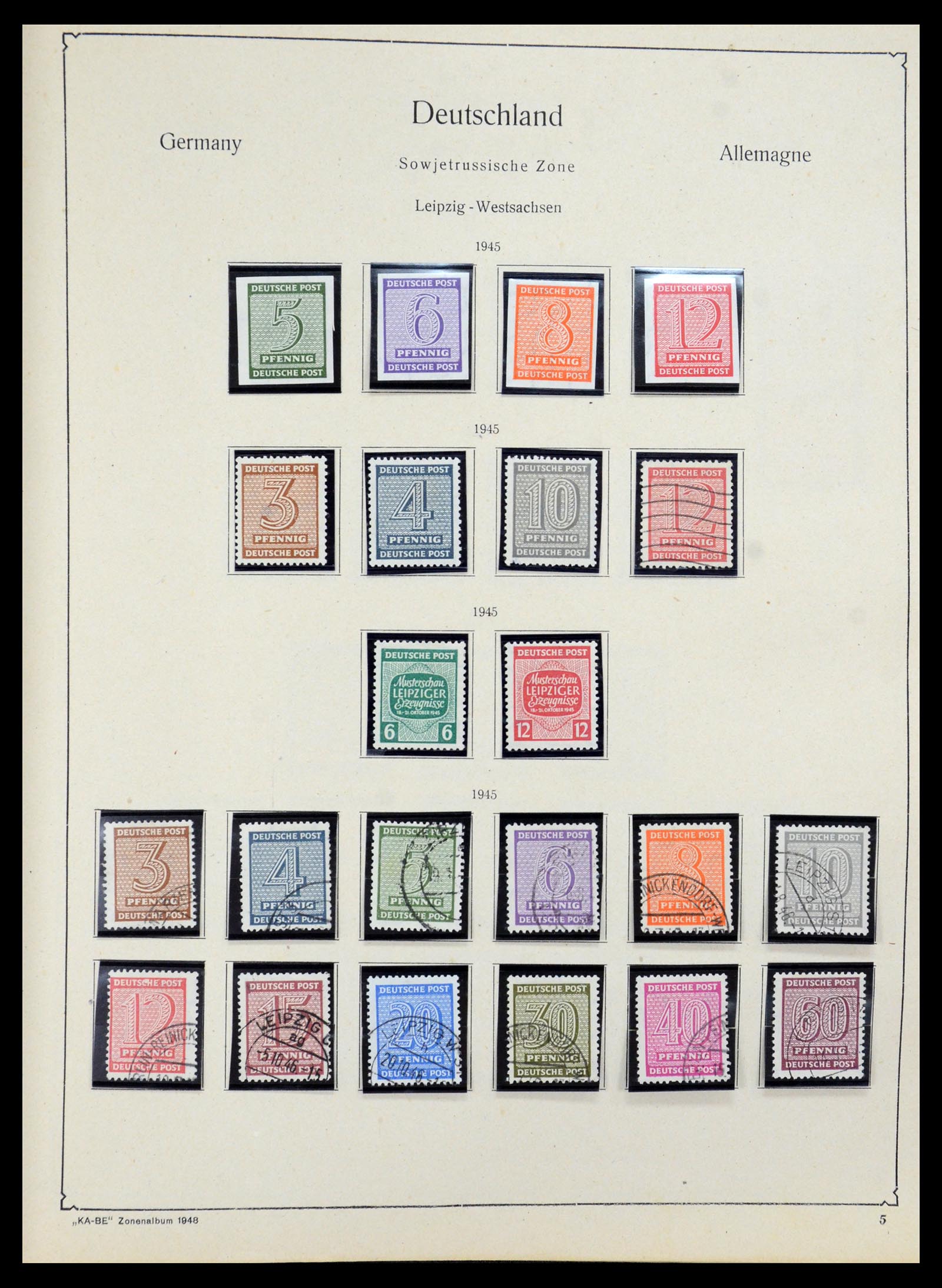 36303 005 - Postzegelverzameling 36303 Duitse Zones en lokaal 1945-1948.