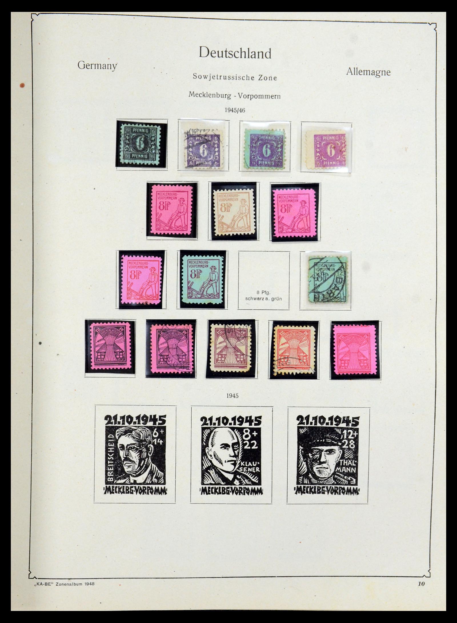 36303 012 - Postzegelverzameling 36303 Duitse Zones en lokaal 1945-1948.