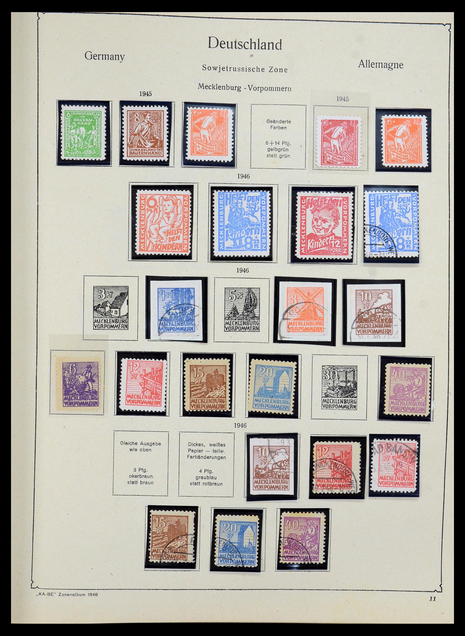 36303 013 - Postzegelverzameling 36303 Duitse Zones en lokaal 1945-1948.