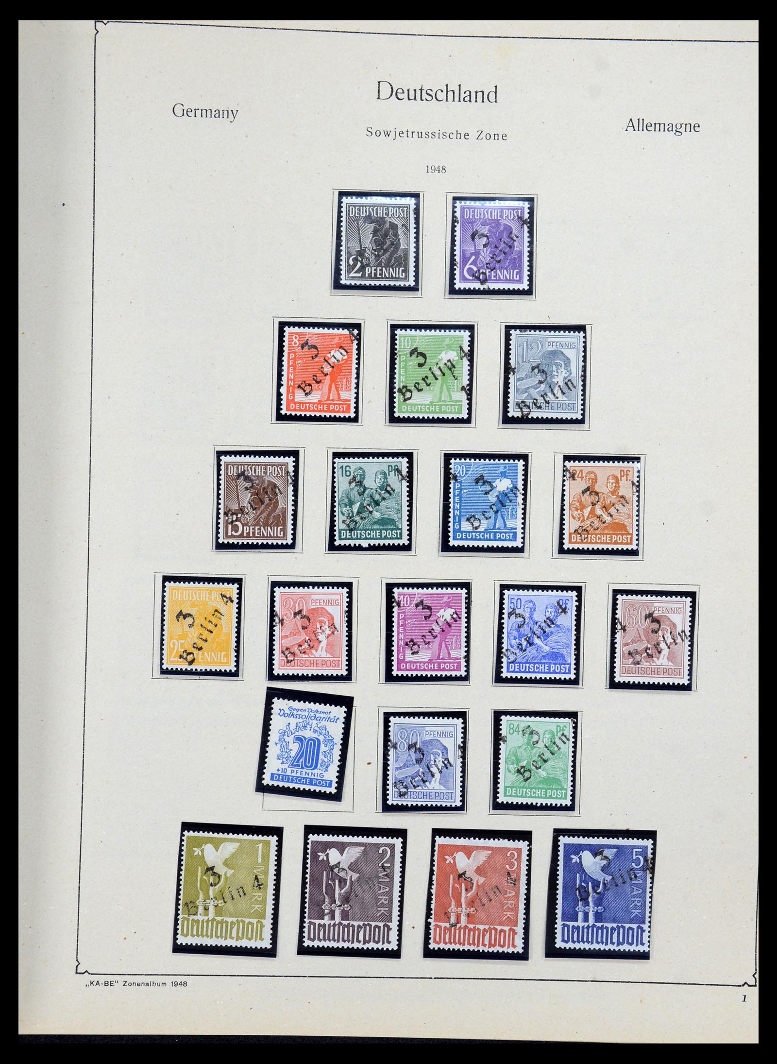 36303 033 - Postzegelverzameling 36303 Duitse Zones en lokaal 1945-1948.