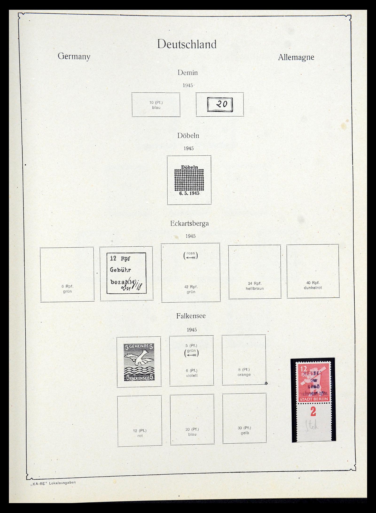 36303 042 - Postzegelverzameling 36303 Duitse Zones en lokaal 1945-1948.