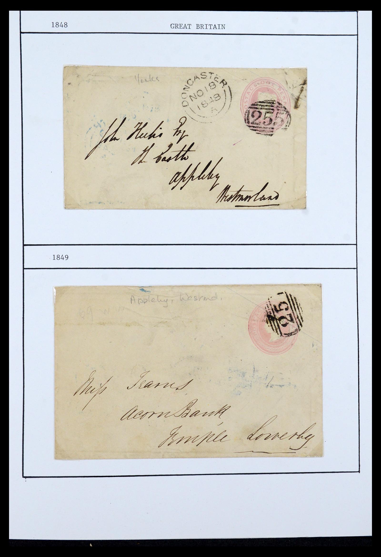 36309 001 - Postzegelverzameling 36309 Engeland brieven 1848-1949.