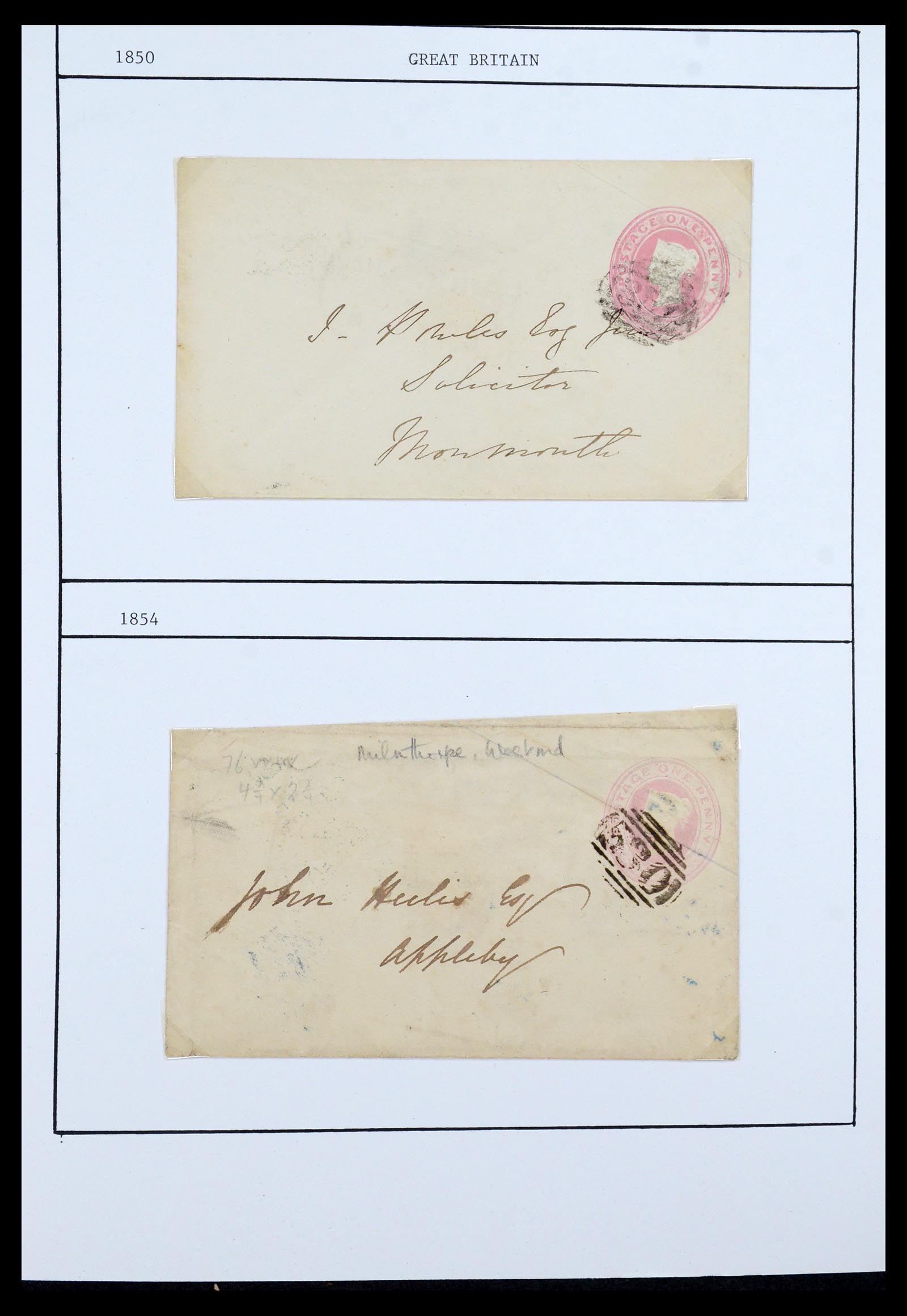 36309 002 - Postzegelverzameling 36309 Engeland brieven 1848-1949.