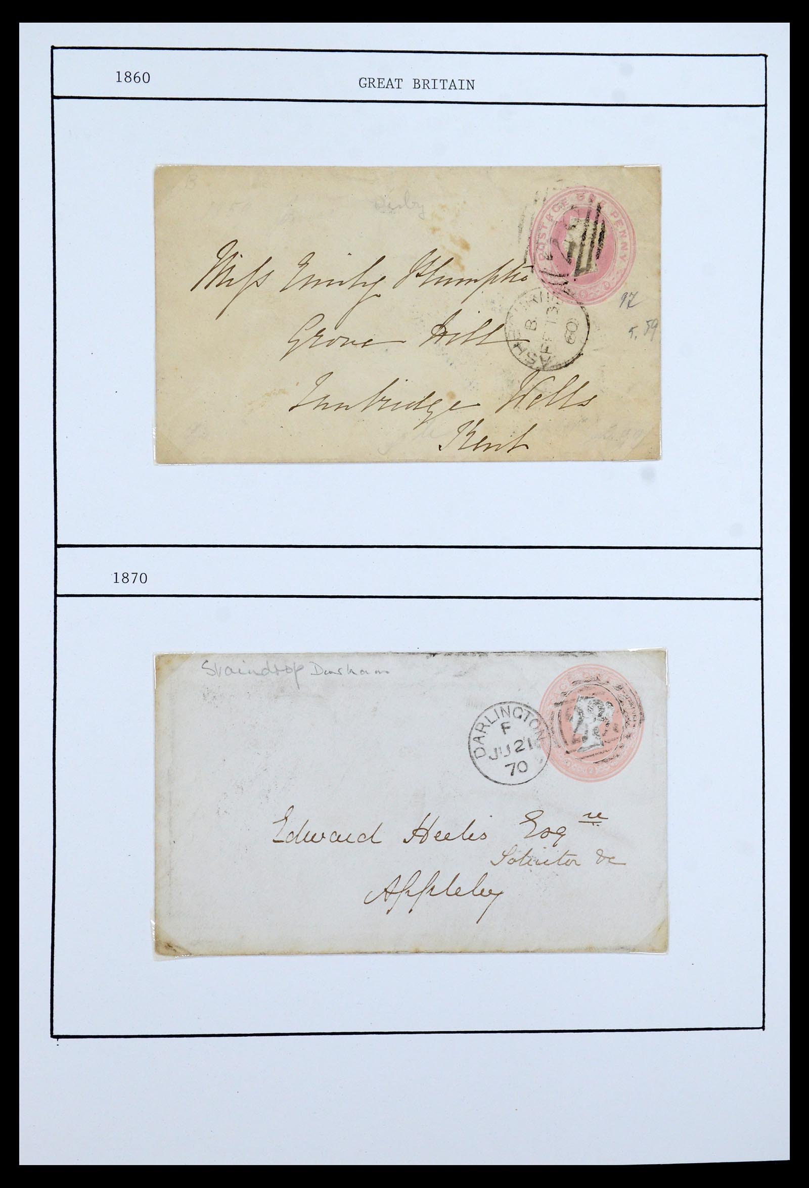 36309 004 - Postzegelverzameling 36309 Engeland brieven 1848-1949.