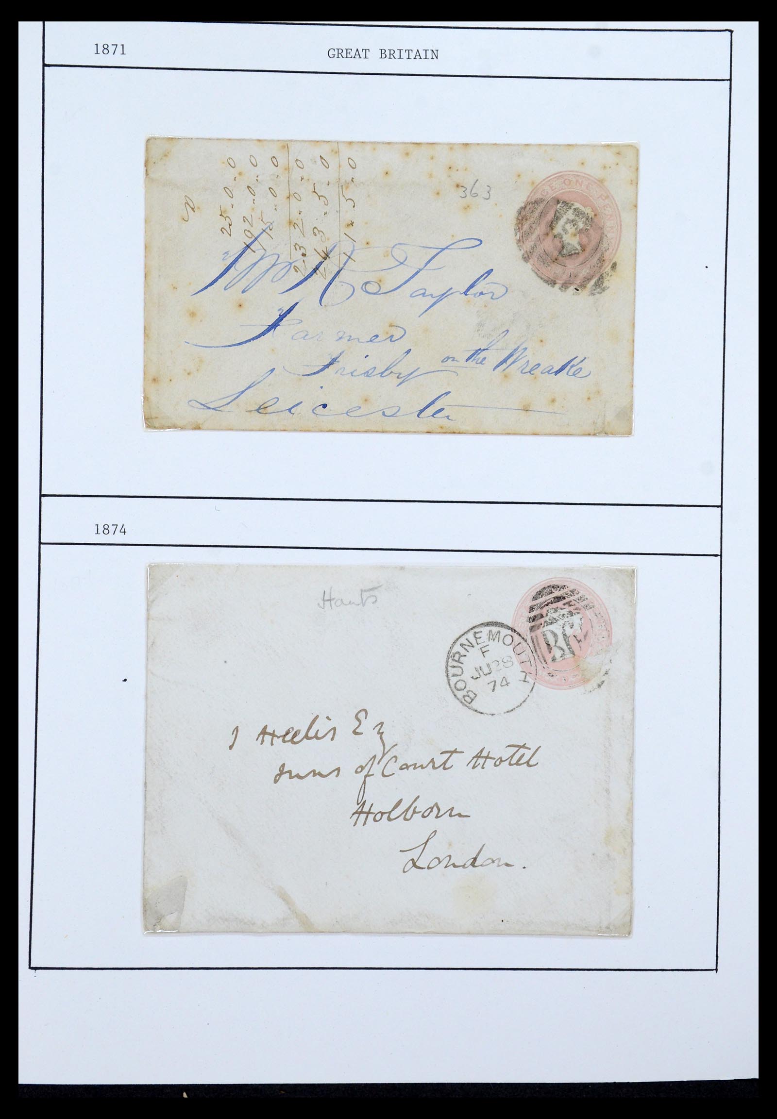 36309 005 - Postzegelverzameling 36309 Engeland brieven 1848-1949.