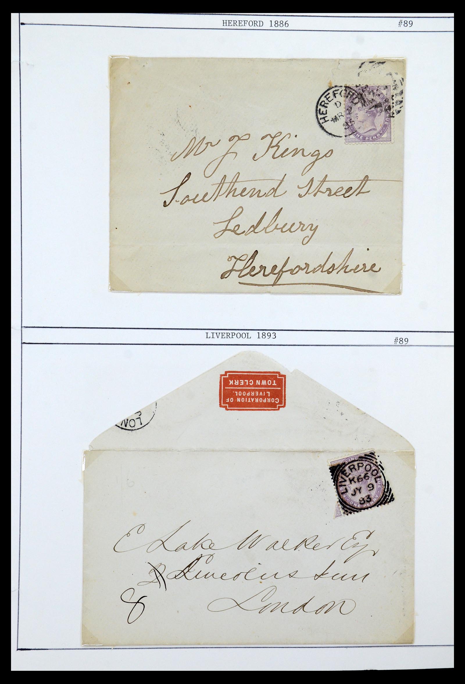36309 008 - Postzegelverzameling 36309 Engeland brieven 1848-1949.
