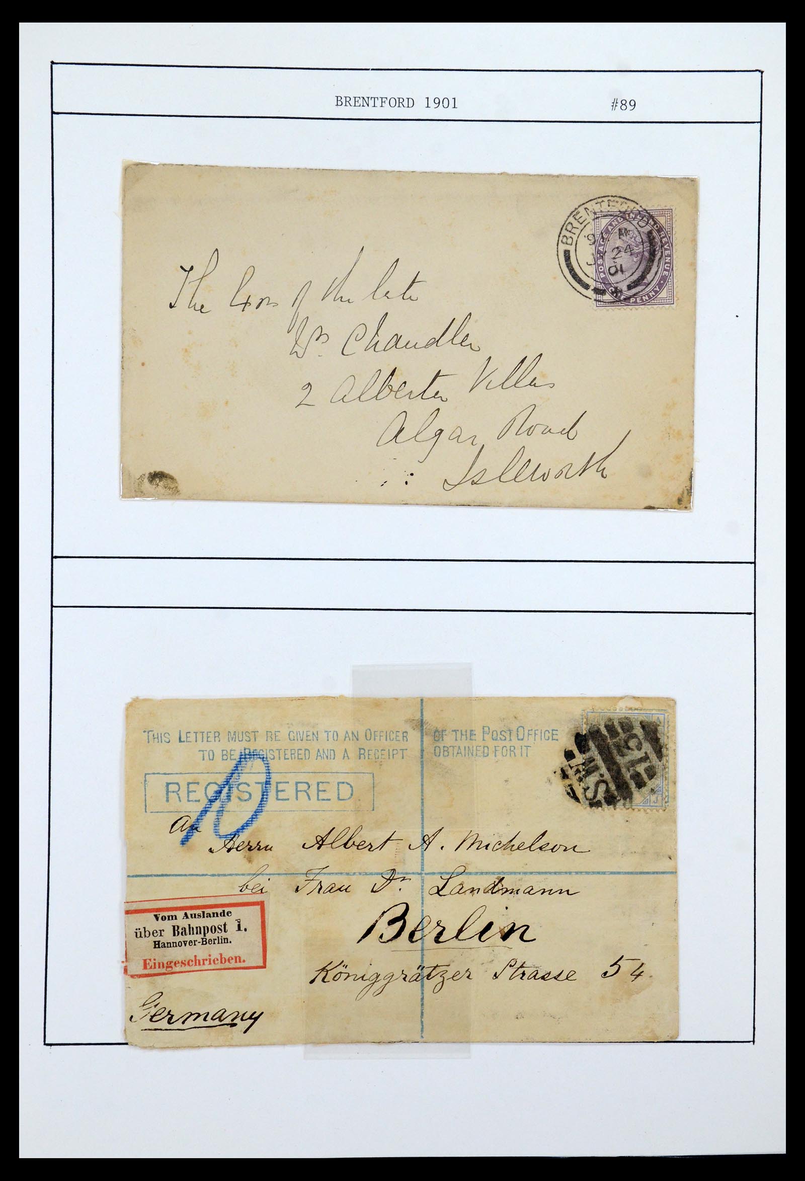 36309 010 - Postzegelverzameling 36309 Engeland brieven 1848-1949.