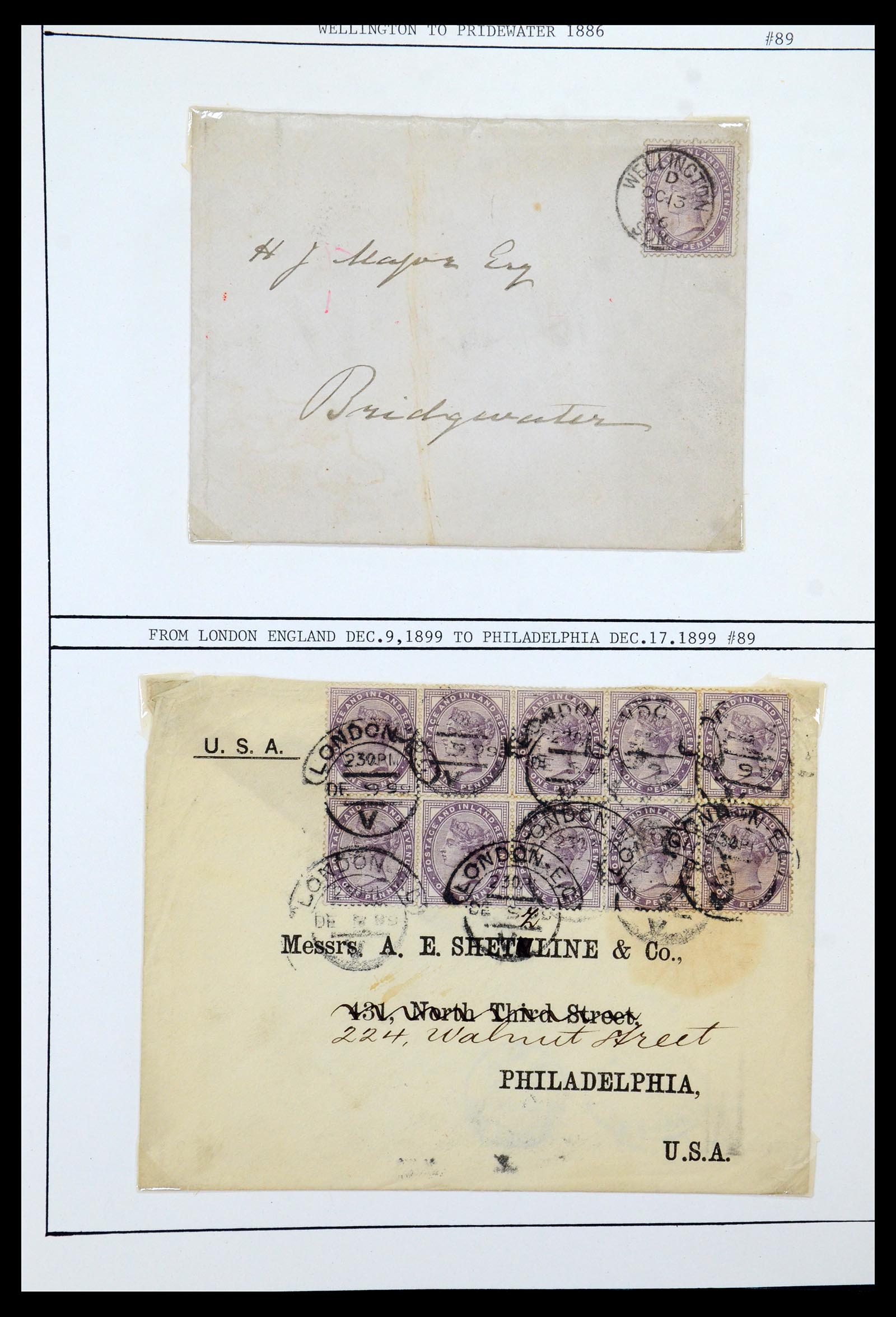 36309 011 - Postzegelverzameling 36309 Engeland brieven 1848-1949.