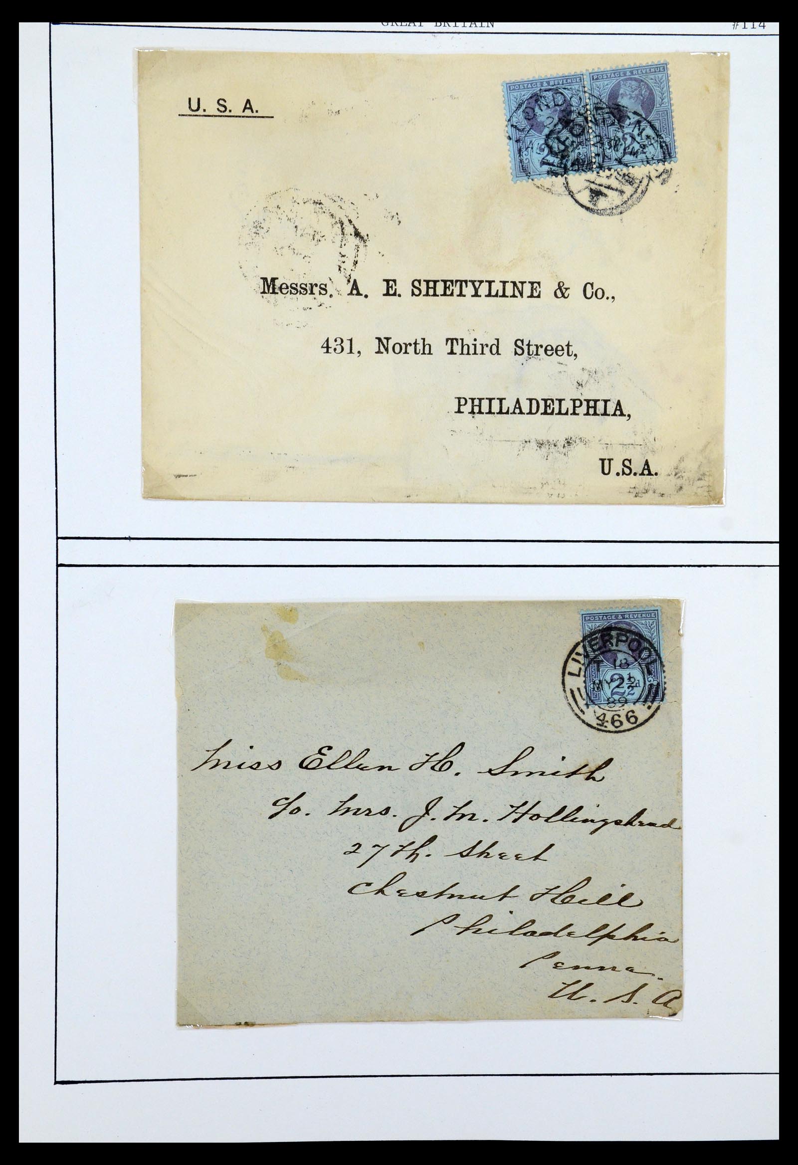 36309 017 - Postzegelverzameling 36309 Engeland brieven 1848-1949.
