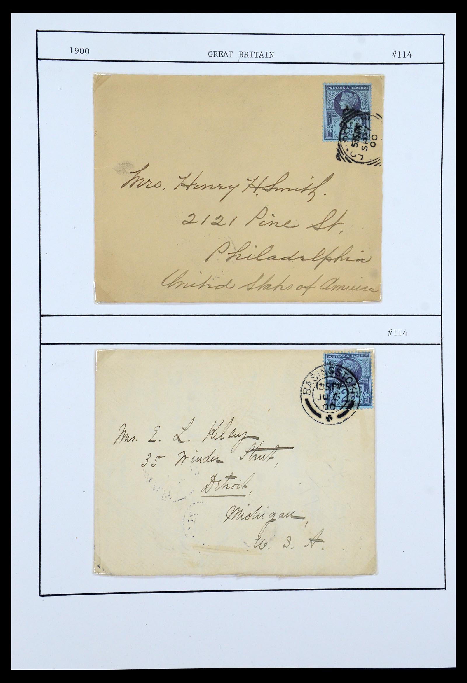 36309 018 - Postzegelverzameling 36309 Engeland brieven 1848-1949.