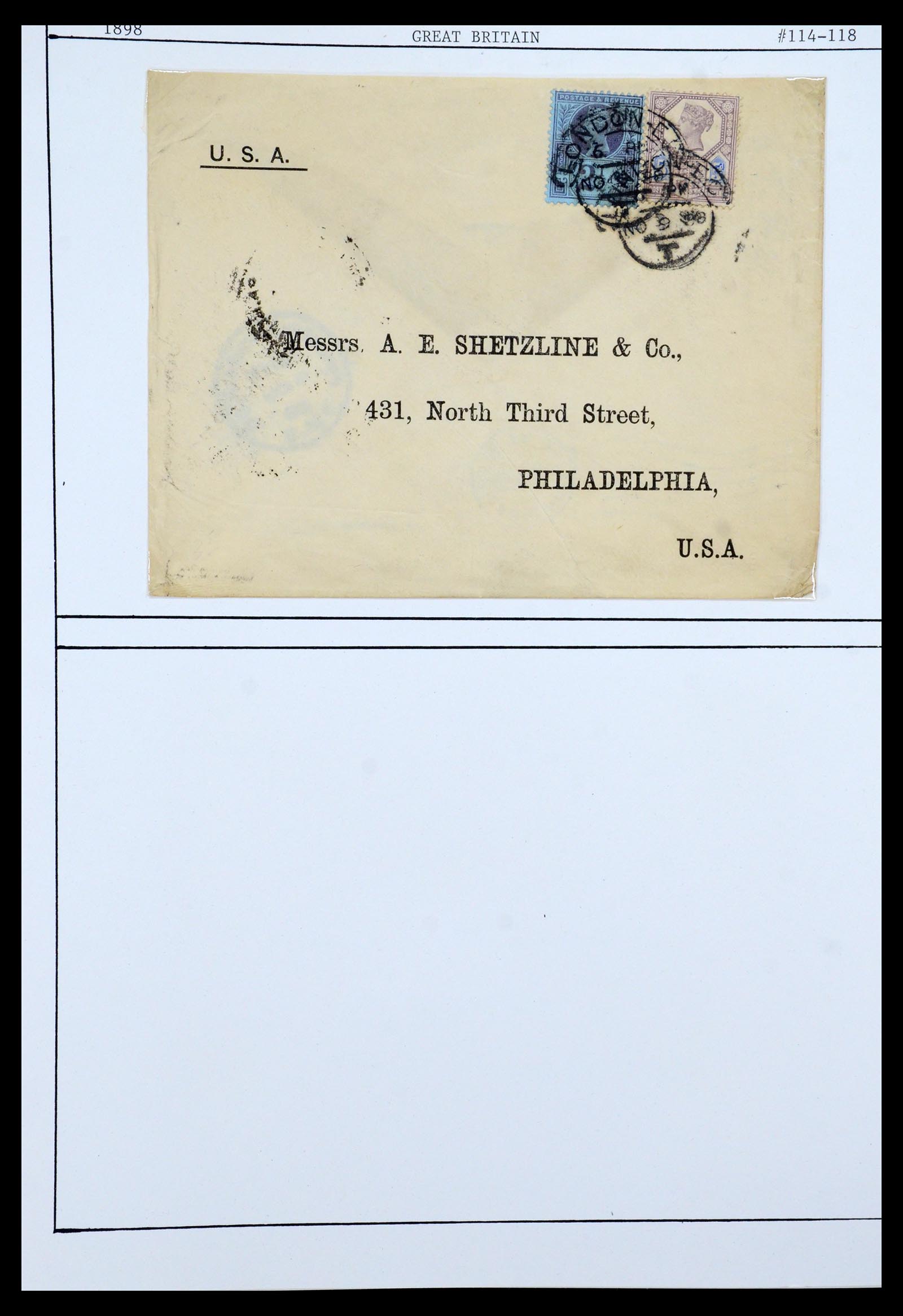 36309 019 - Postzegelverzameling 36309 Engeland brieven 1848-1949.