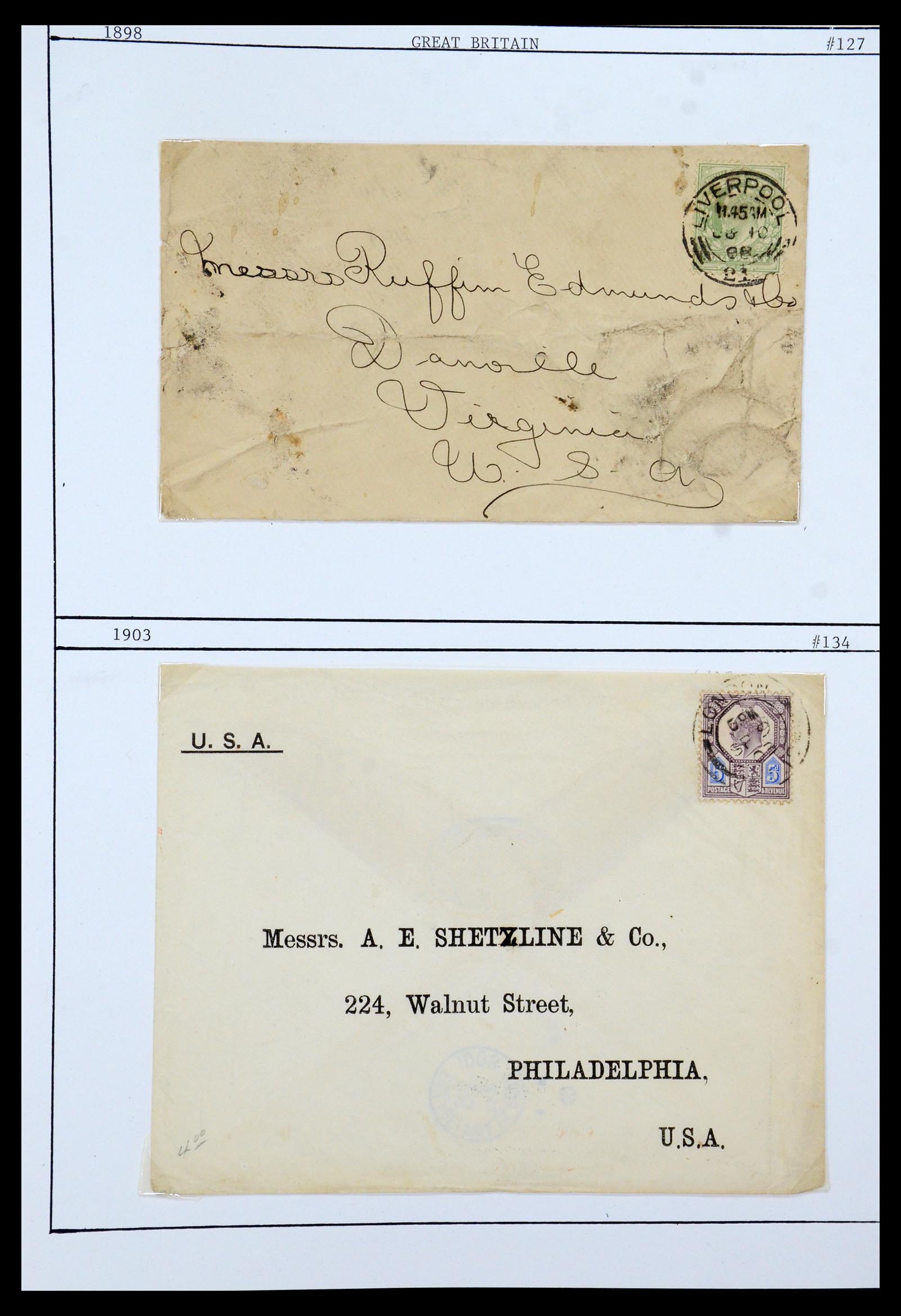 36309 020 - Postzegelverzameling 36309 Engeland brieven 1848-1949.
