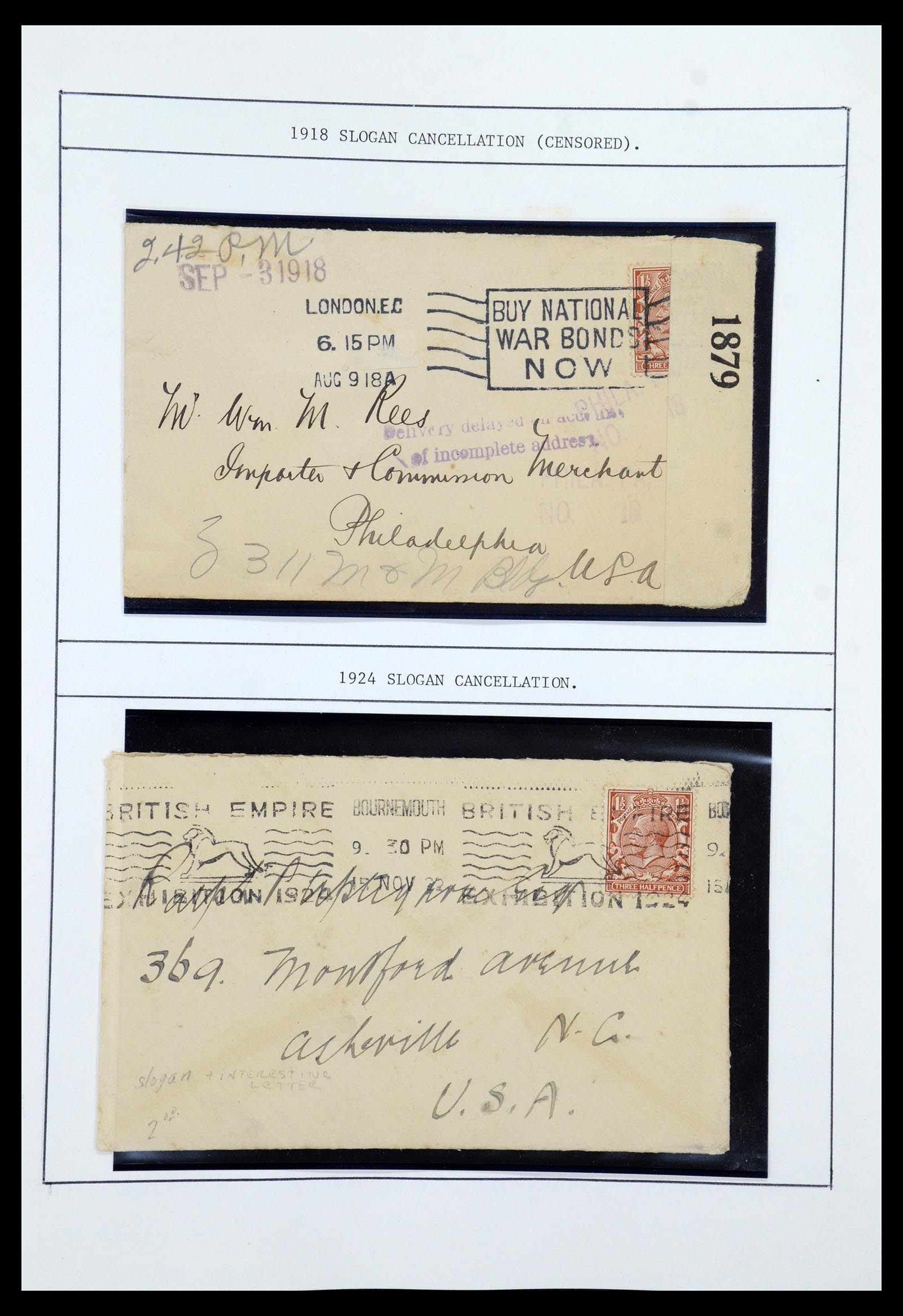 36309 023 - Postzegelverzameling 36309 Engeland brieven 1848-1949.