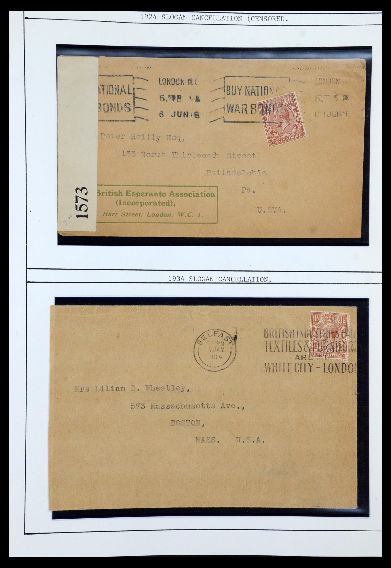 36309 024 - Postzegelverzameling 36309 Engeland brieven 1848-1949.