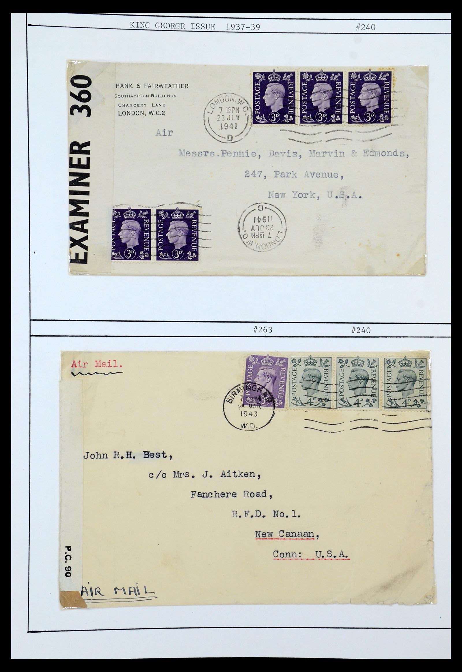 36309 027 - Postzegelverzameling 36309 Engeland brieven 1848-1949.