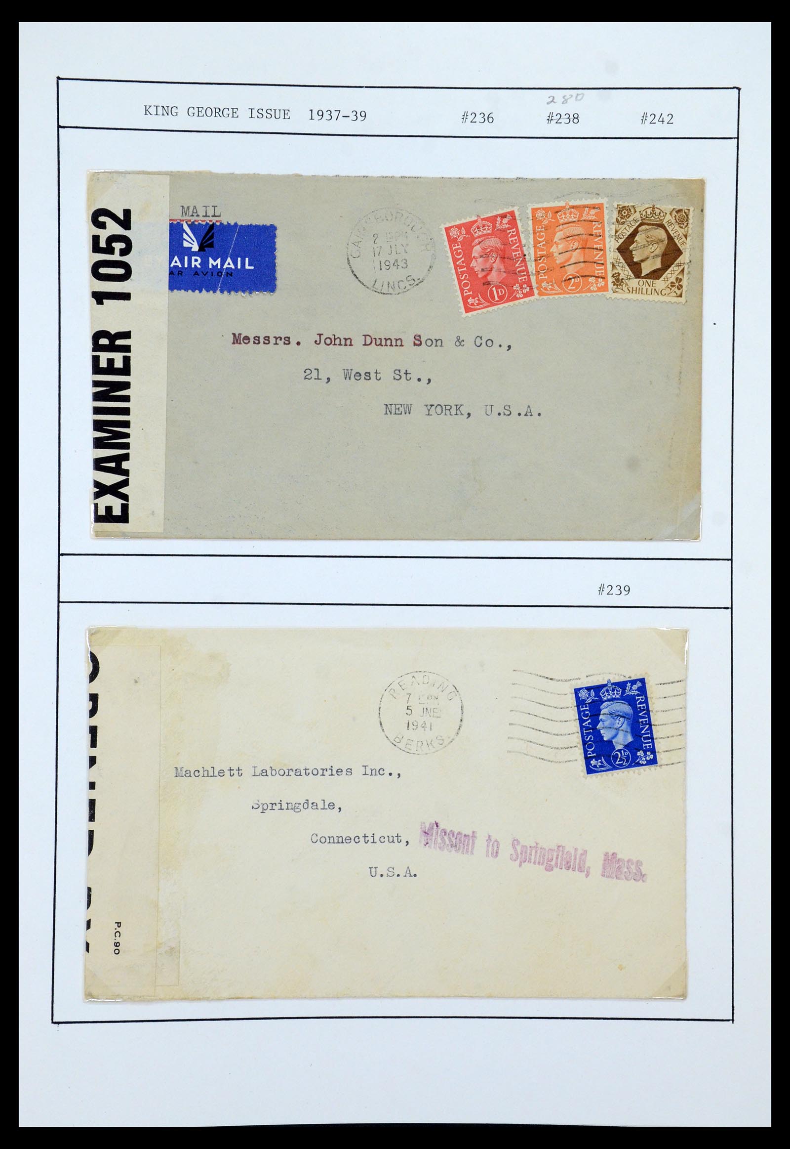 36309 028 - Postzegelverzameling 36309 Engeland brieven 1848-1949.