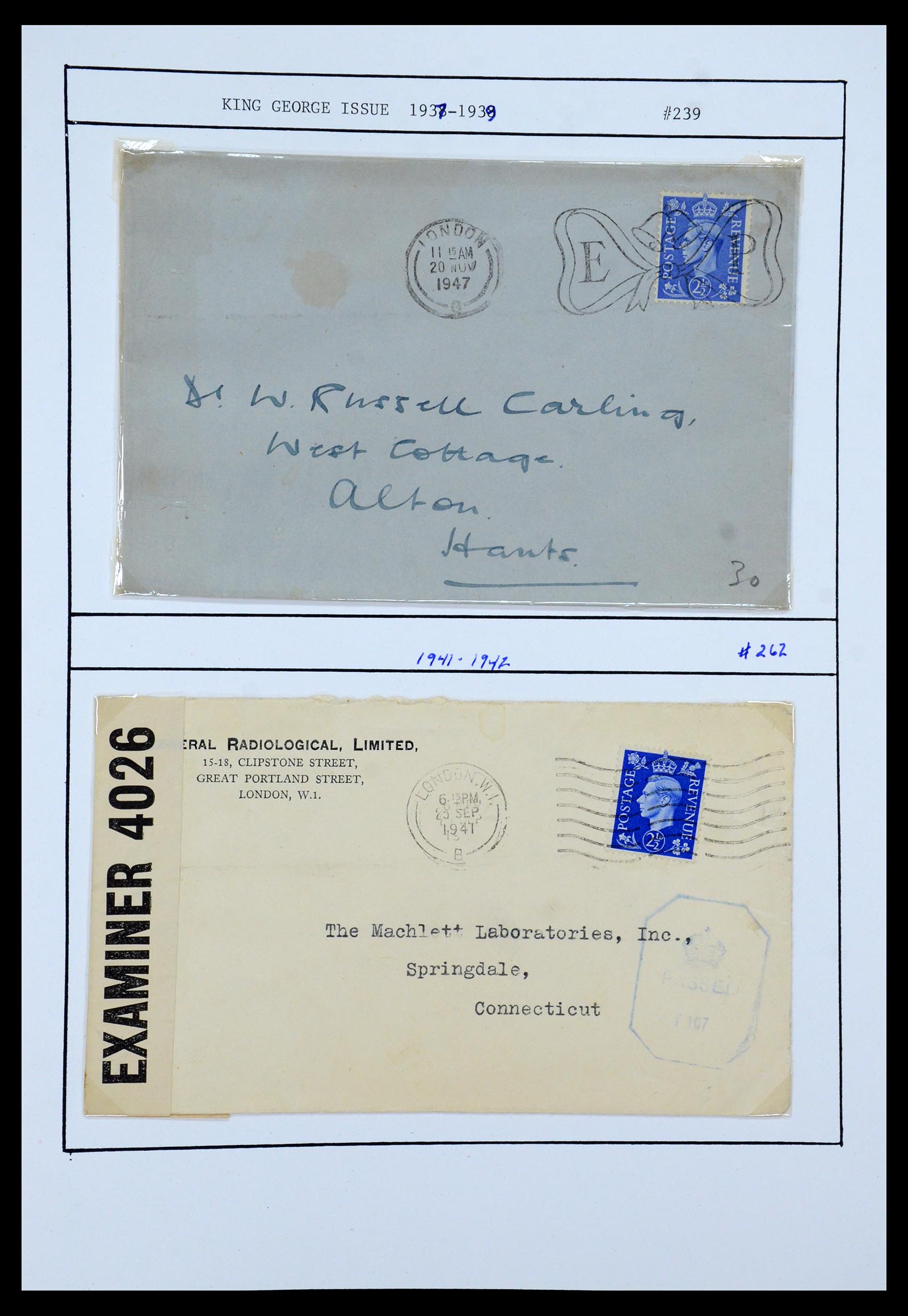 36309 029 - Postzegelverzameling 36309 Engeland brieven 1848-1949.