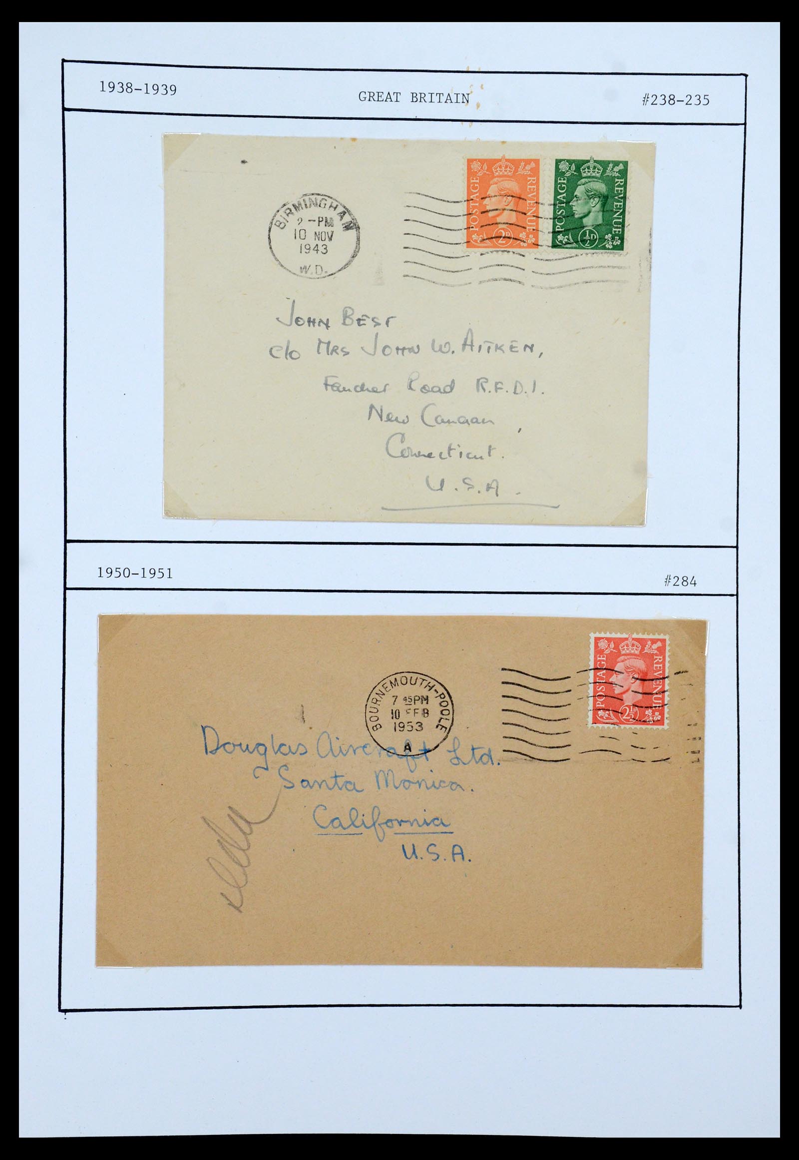 36309 033 - Postzegelverzameling 36309 Engeland brieven 1848-1949.