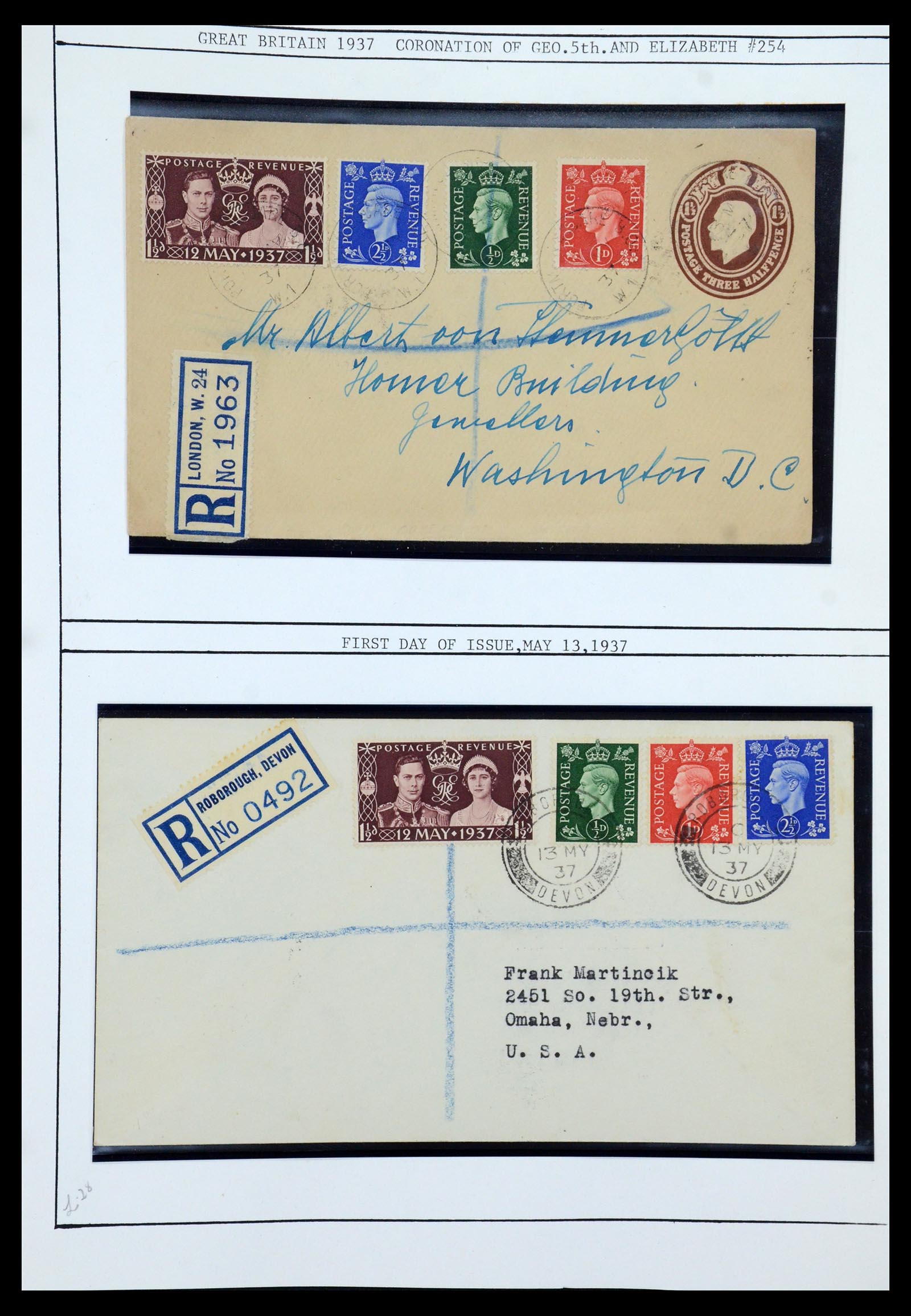 36309 035 - Postzegelverzameling 36309 Engeland brieven 1848-1949.