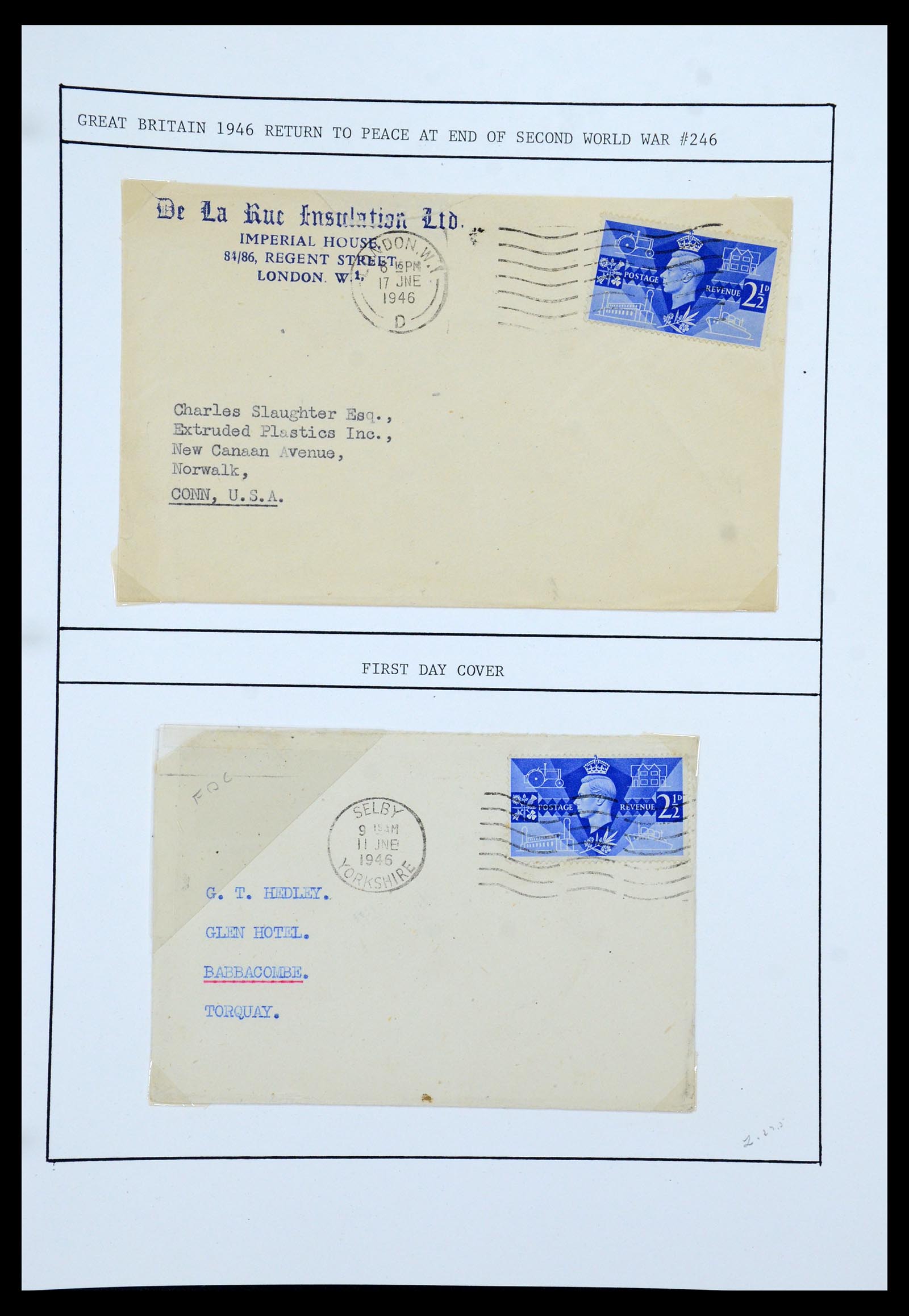 36309 039 - Postzegelverzameling 36309 Engeland brieven 1848-1949.