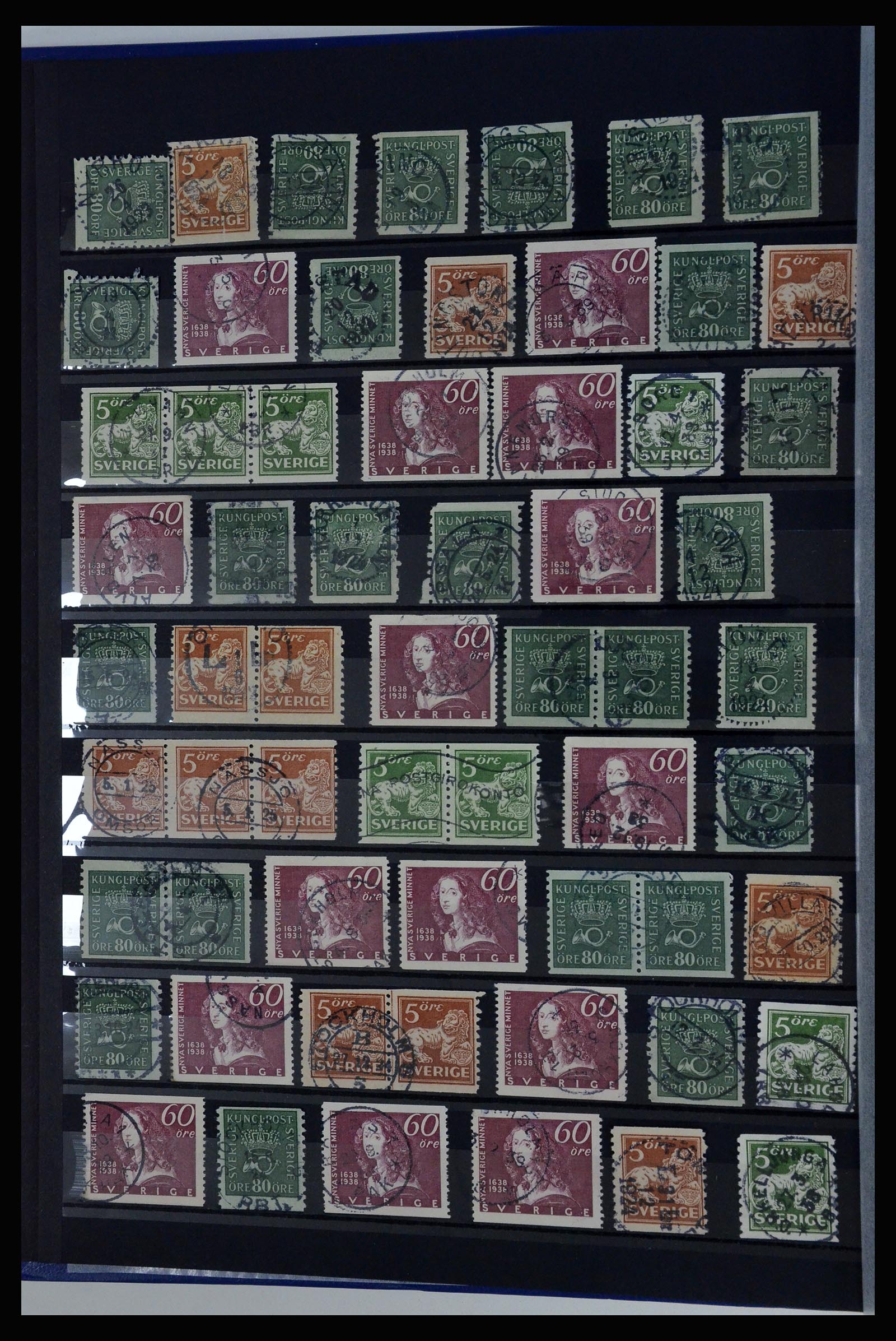 36316 002 - Postzegelverzameling 36316 Zweden stempels 1920-1938.