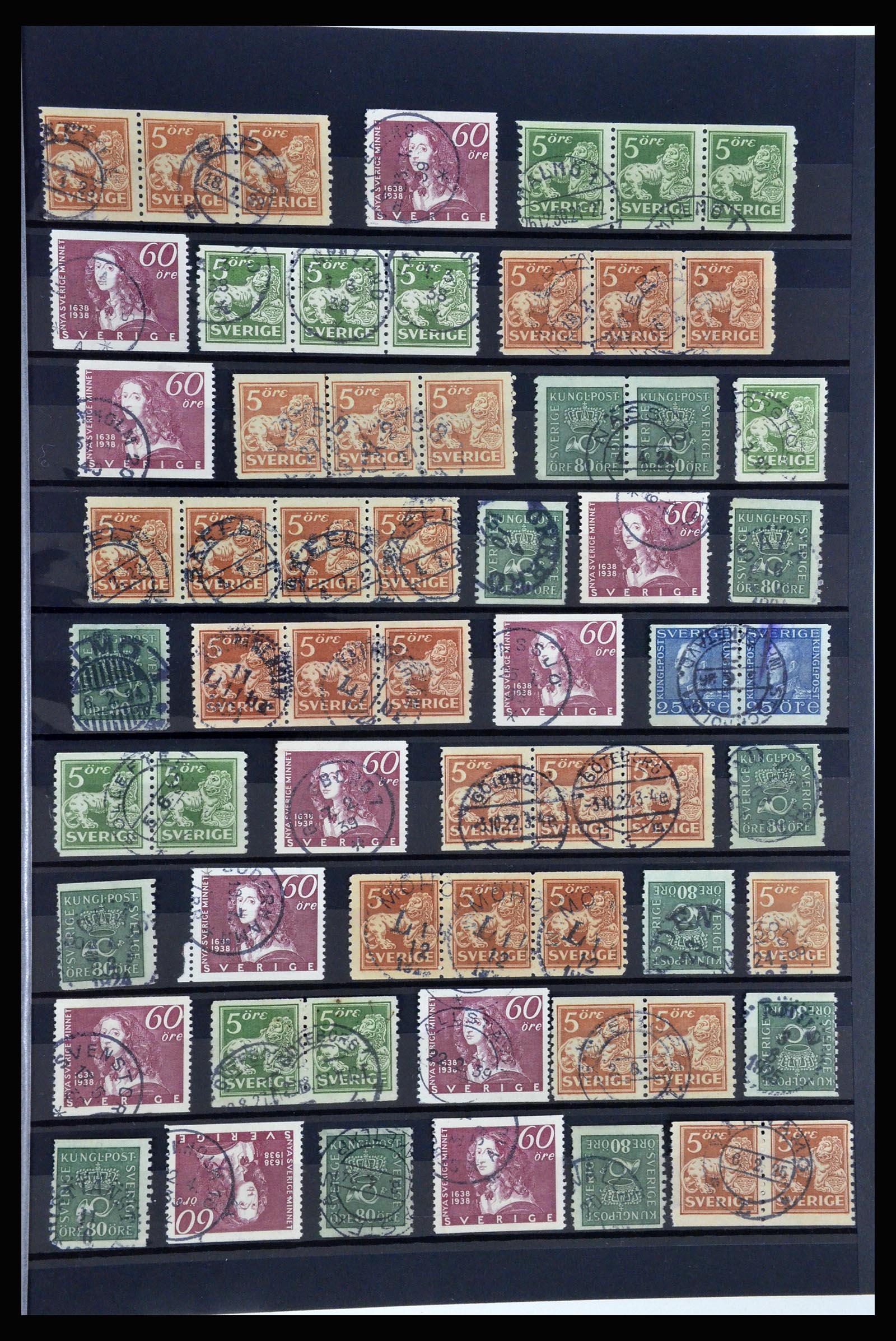 36316 005 - Postzegelverzameling 36316 Zweden stempels 1920-1938.