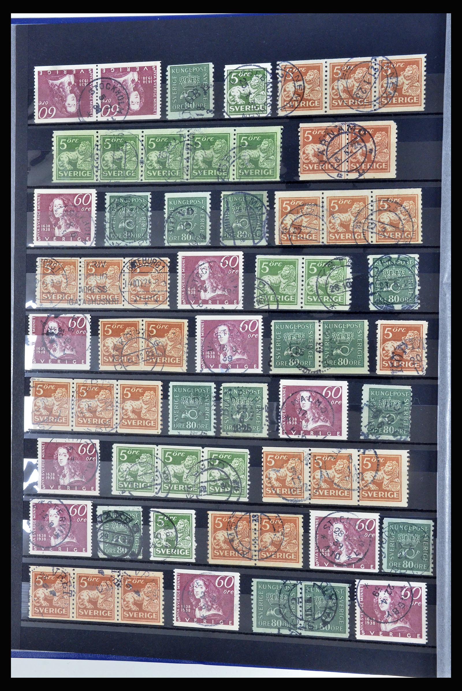 36316 006 - Postzegelverzameling 36316 Zweden stempels 1920-1938.