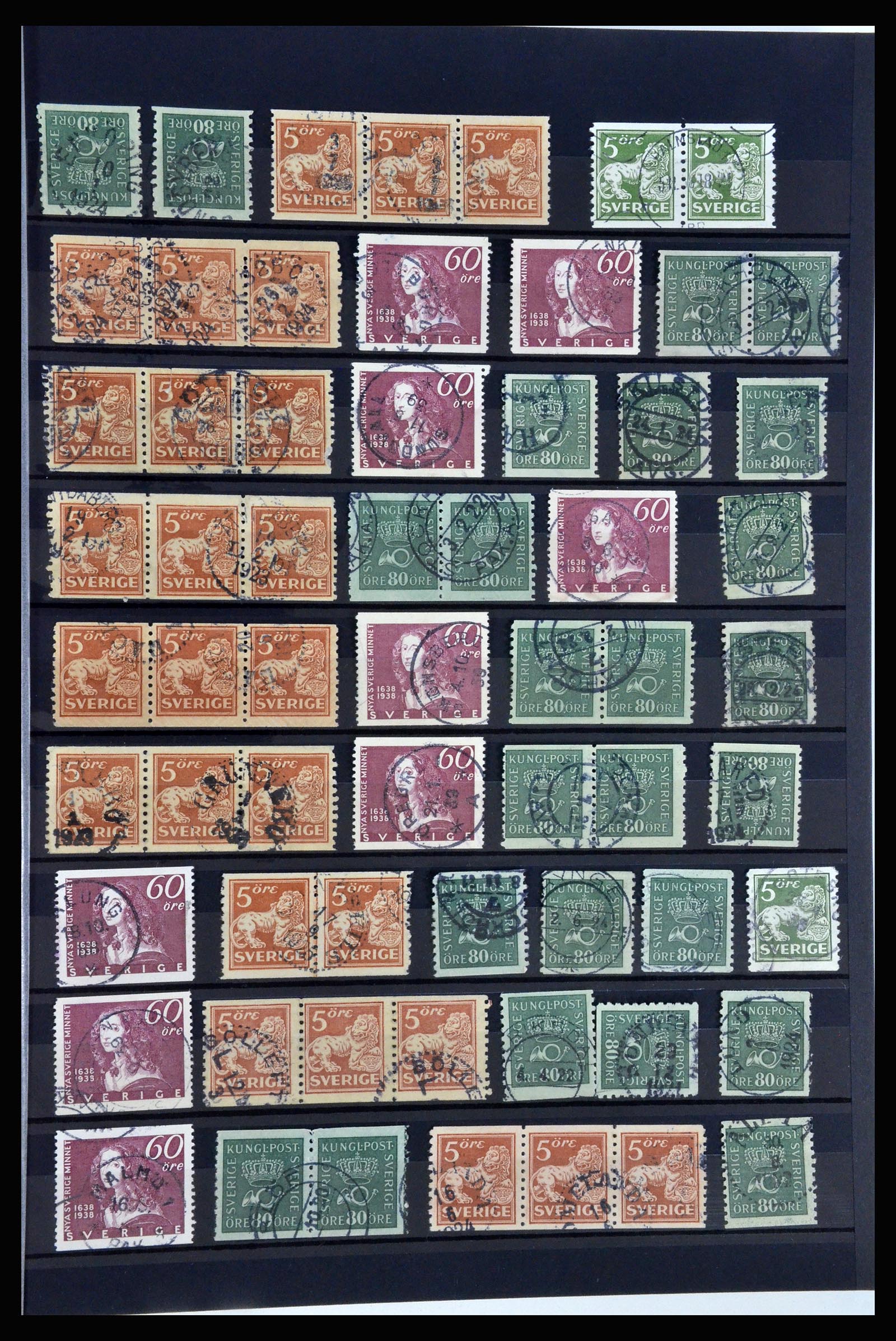 36316 007 - Postzegelverzameling 36316 Zweden stempels 1920-1938.