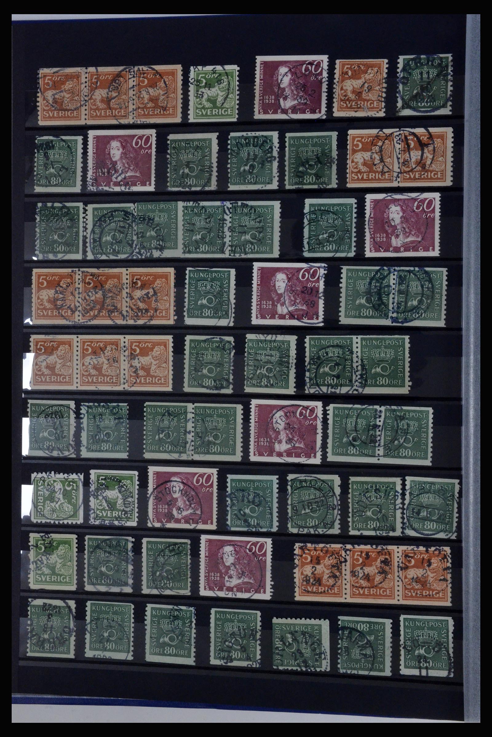 36316 008 - Stamp collection 36316 Sweden cancellations 1920-1938.